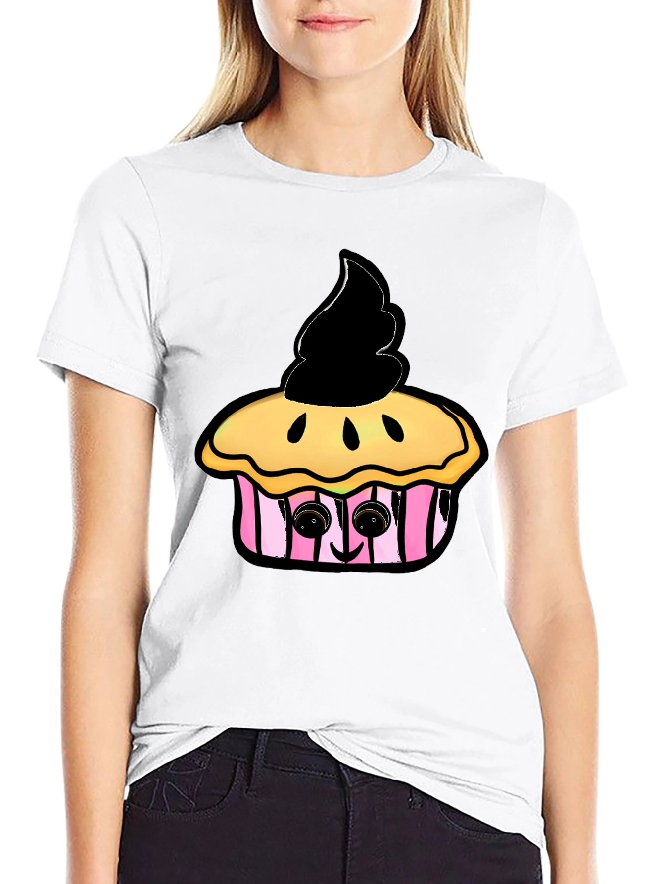 Cupcake Graphic Black T-Shirt