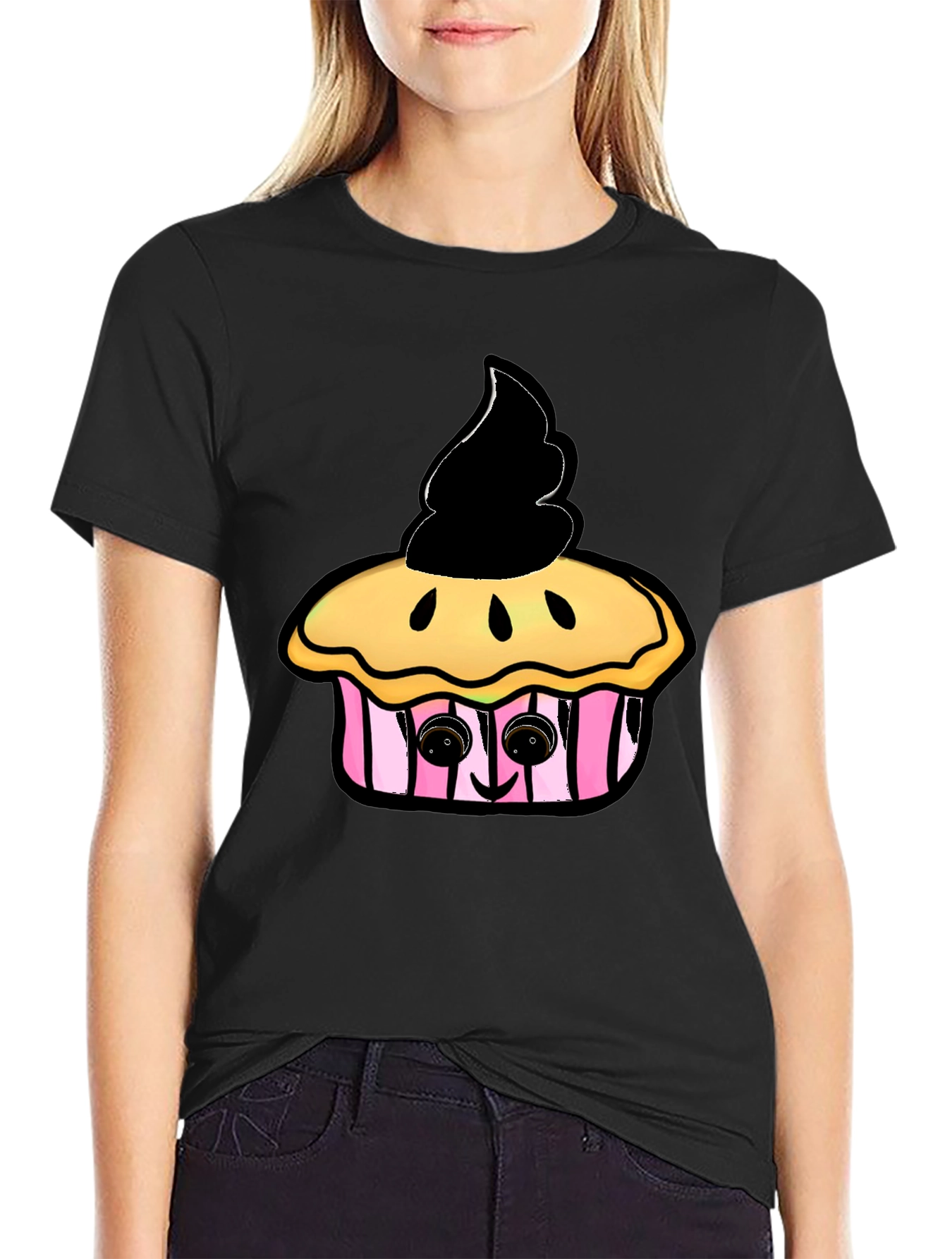 Cupcake Graphic Black T-Shirt