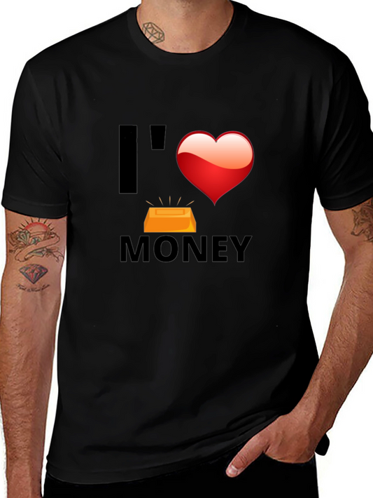 I Love Money Graphic T-Shirt - Black