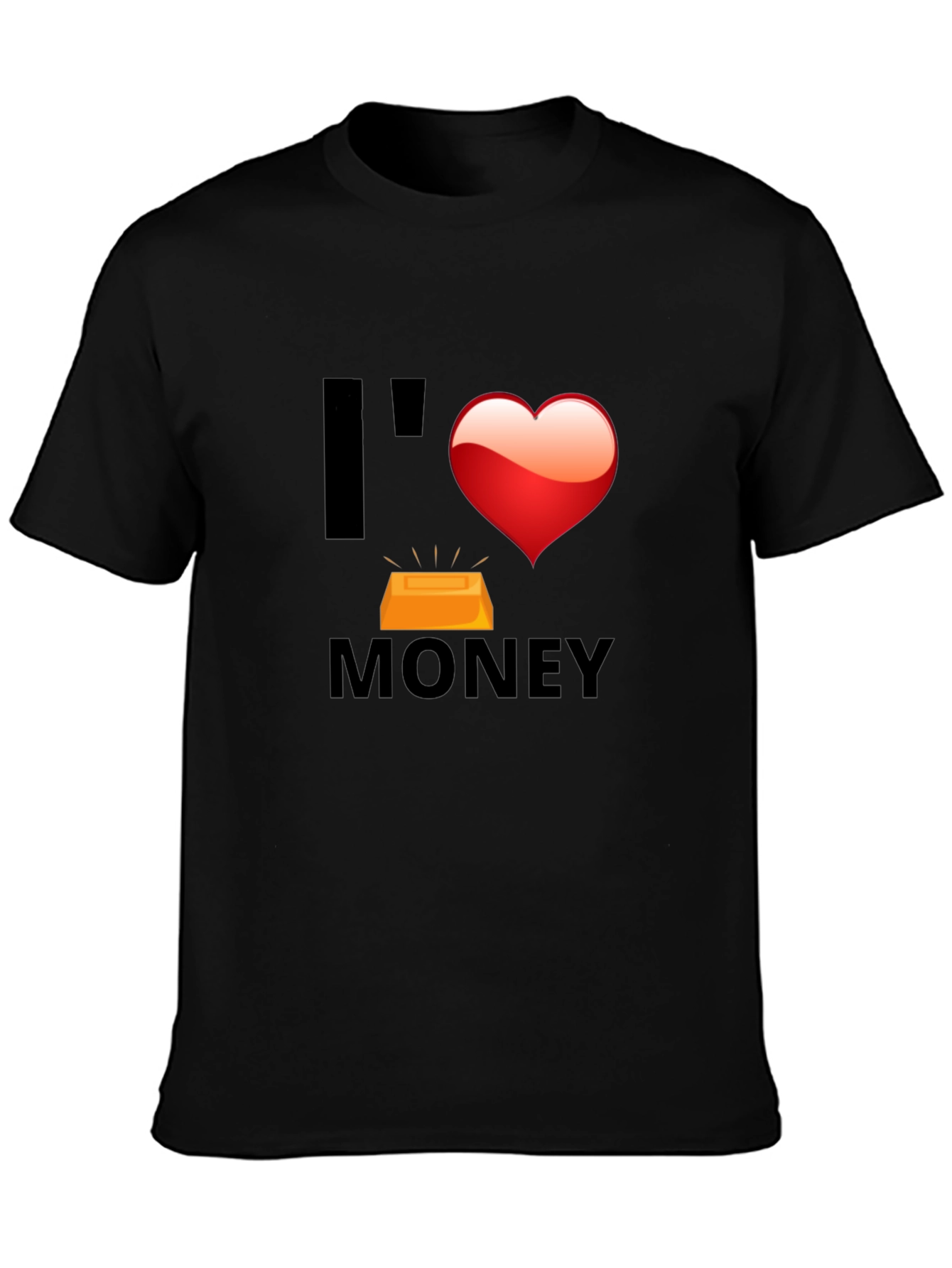 I Love Money Graphic T-Shirt - Black