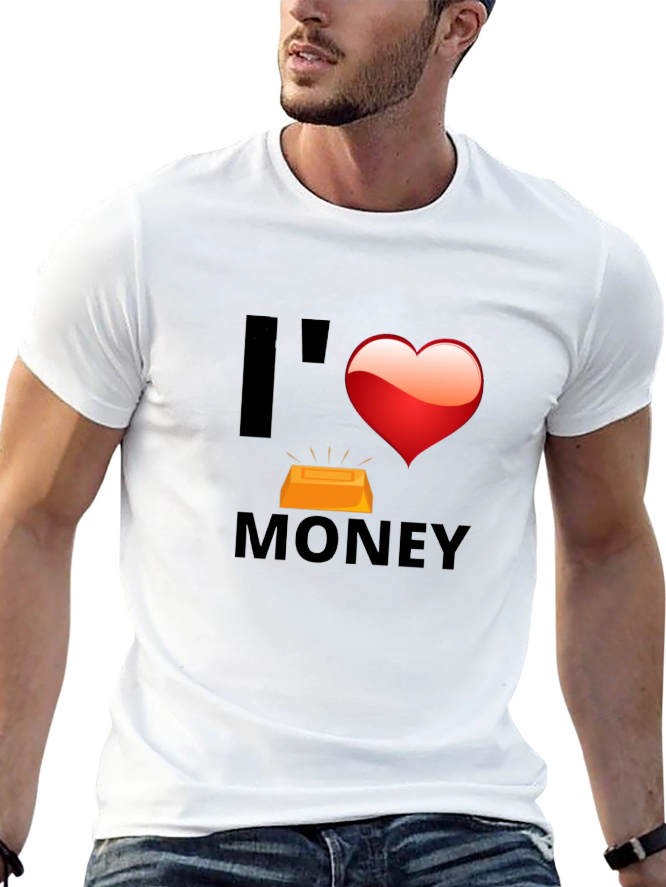 I Love Money Graphic T-Shirt - Black