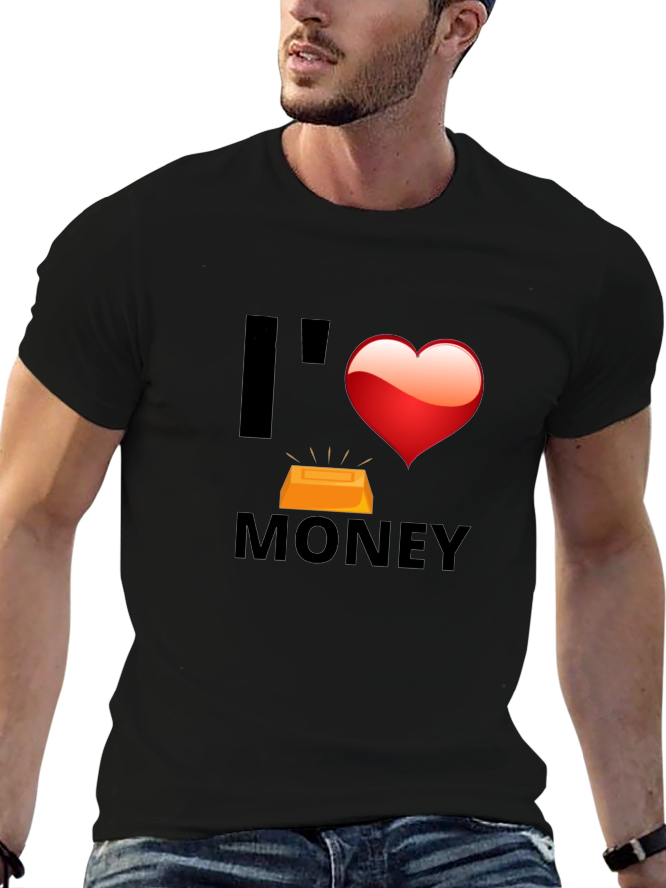 I Love Money Graphic T-Shirt - Black