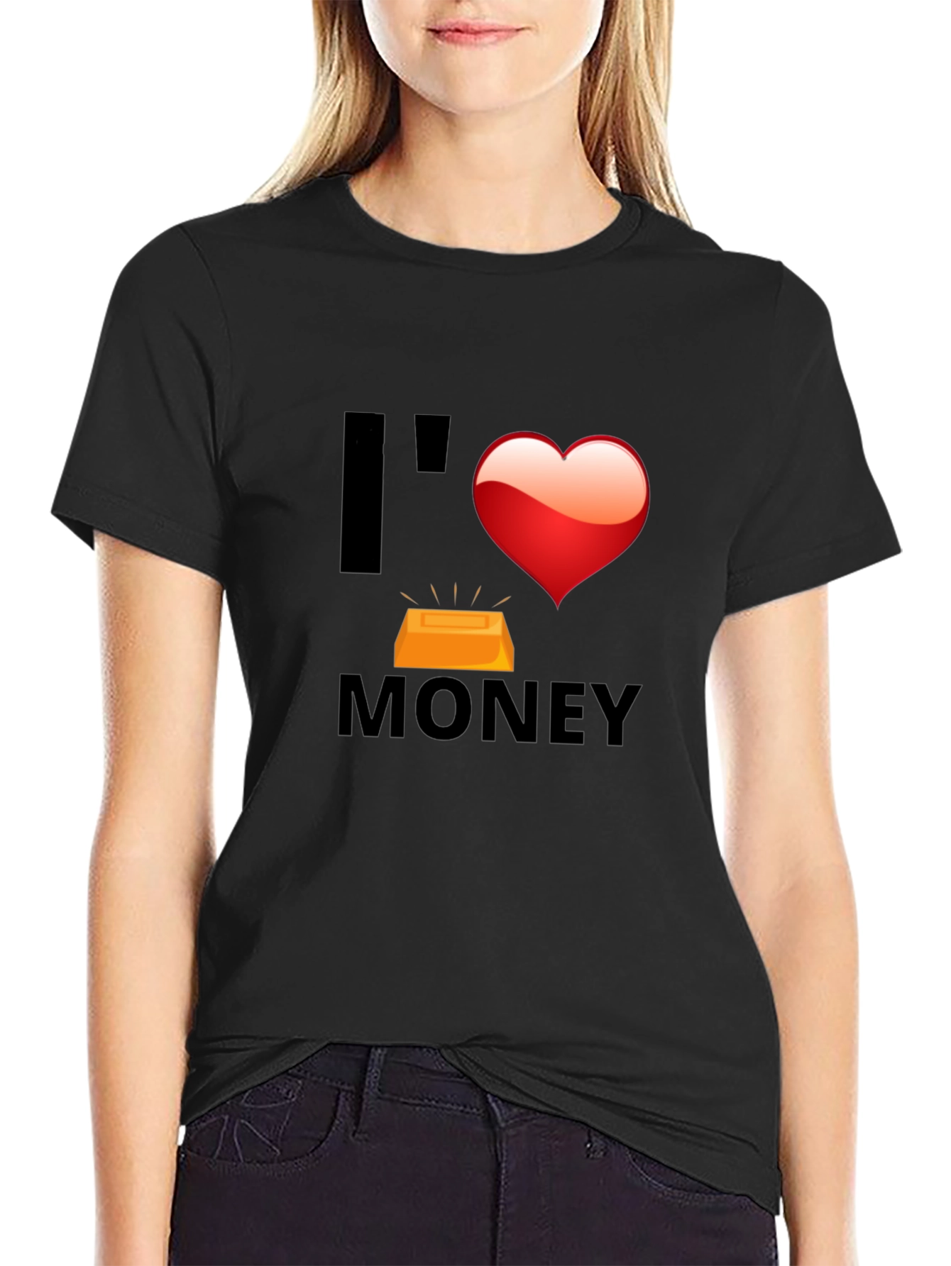 I Love Money Graphic T-Shirt - Black