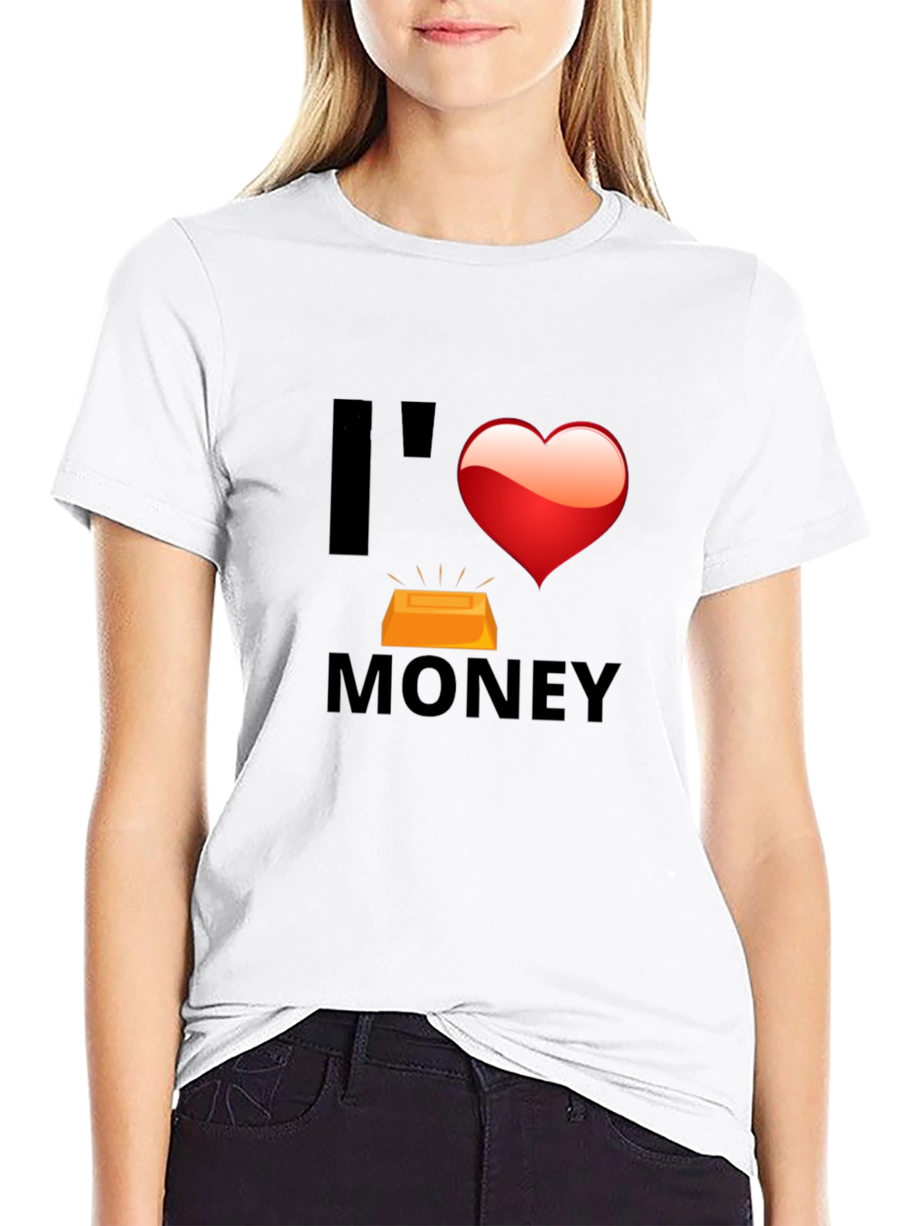 I Love Money Graphic T-Shirt - Black