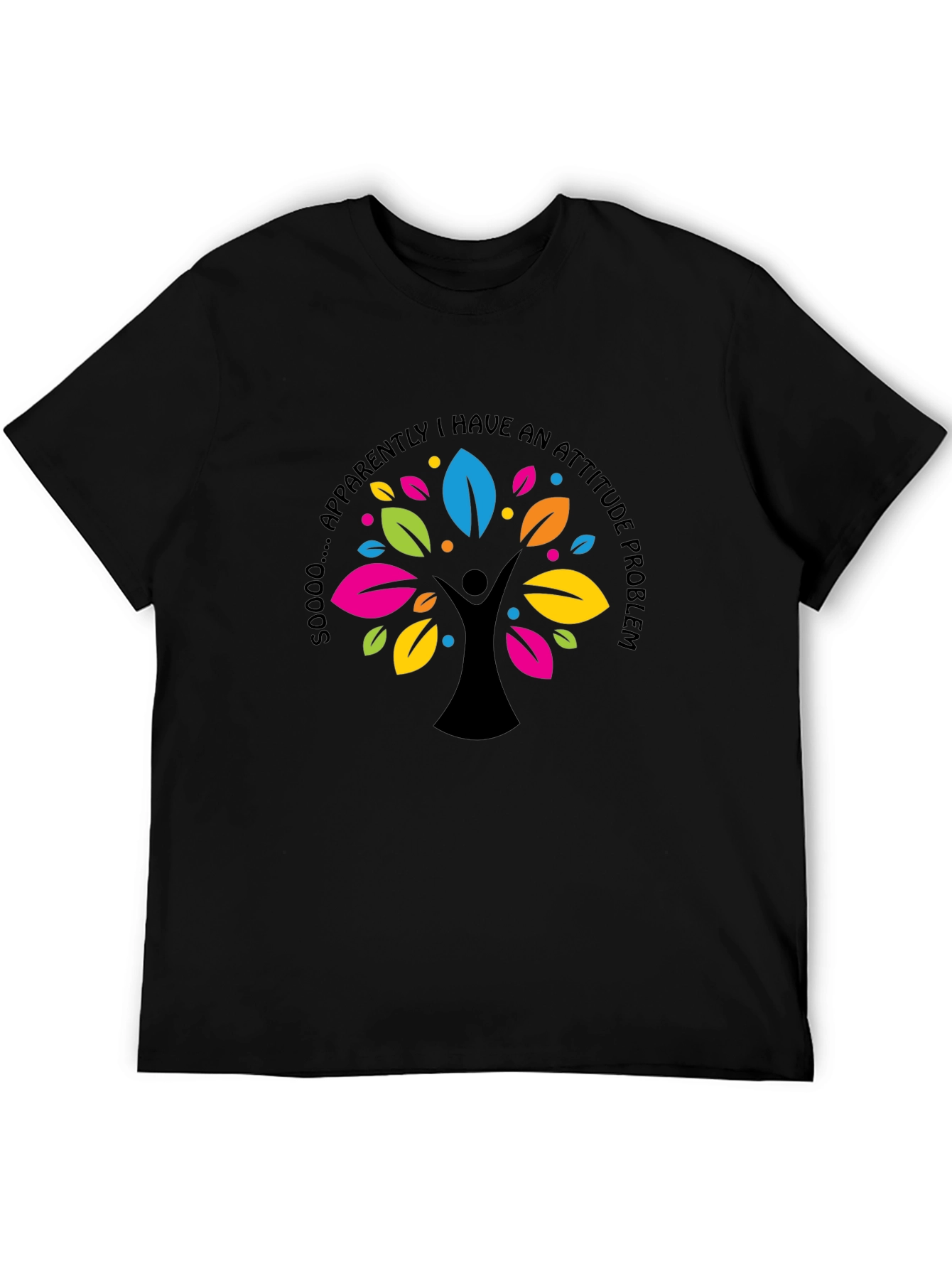 Attitude Problem Graphic Print Black T-Shirt