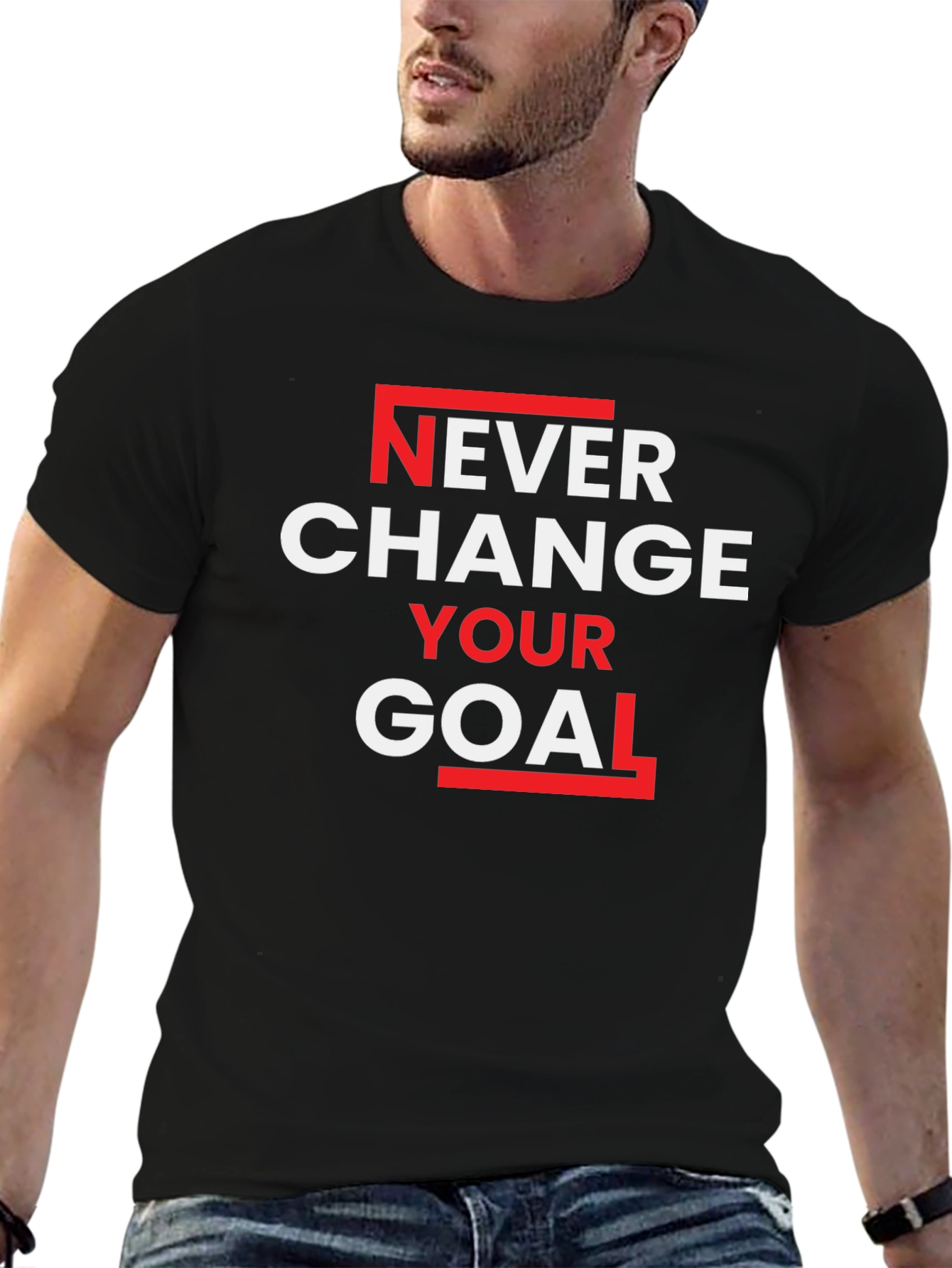 Never Change Your Goal Graphic Tee - Motivation Shirt