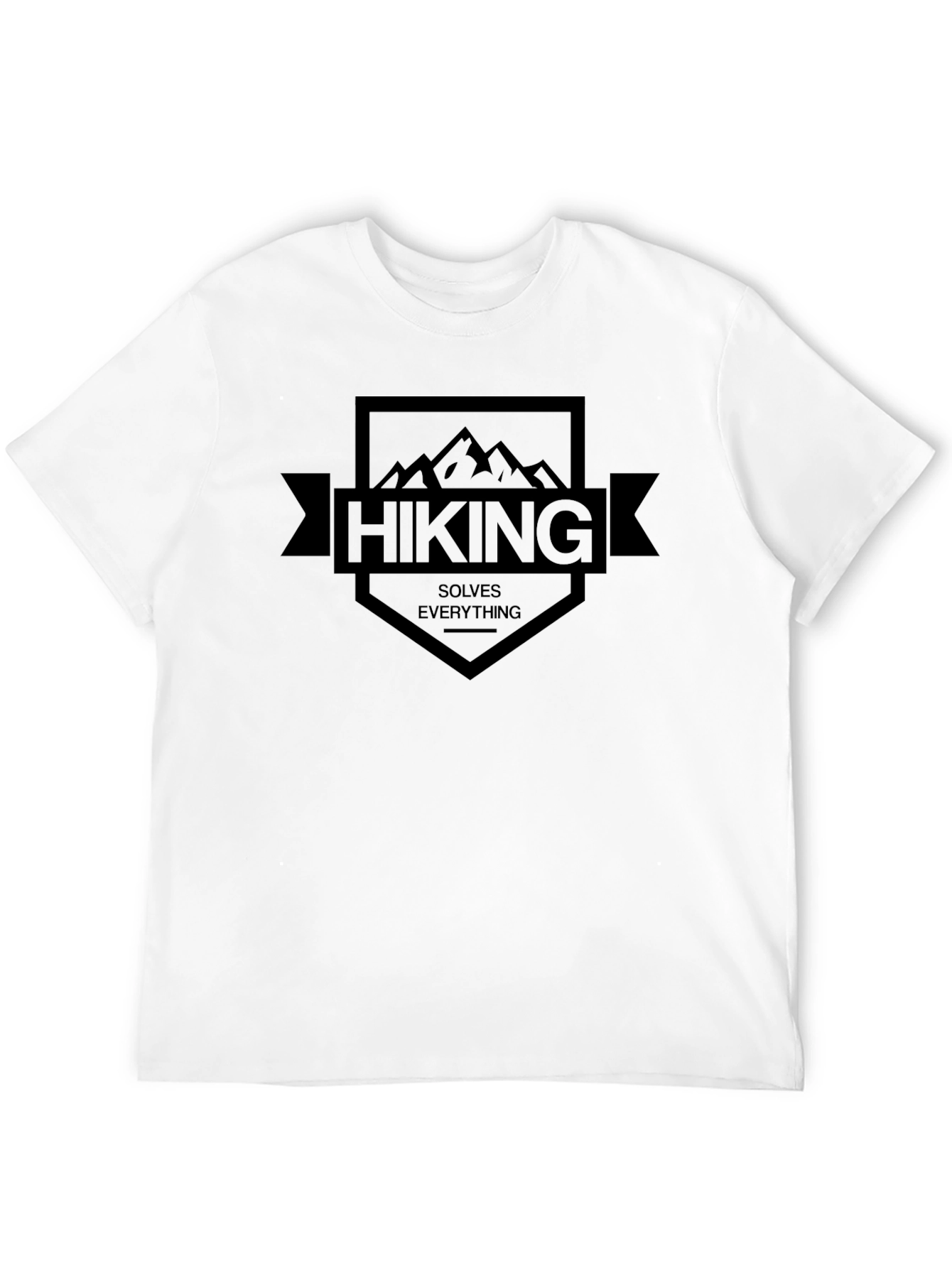 Hiking Solves Everything Black T-Shirt