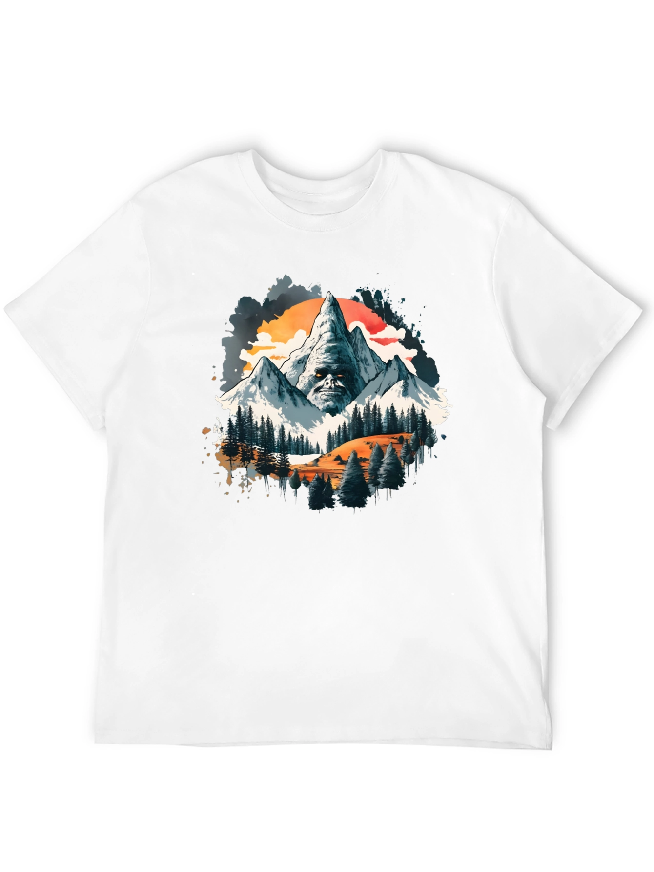 Mountain Face Graphic Tee - Mens Black T-Shirt
