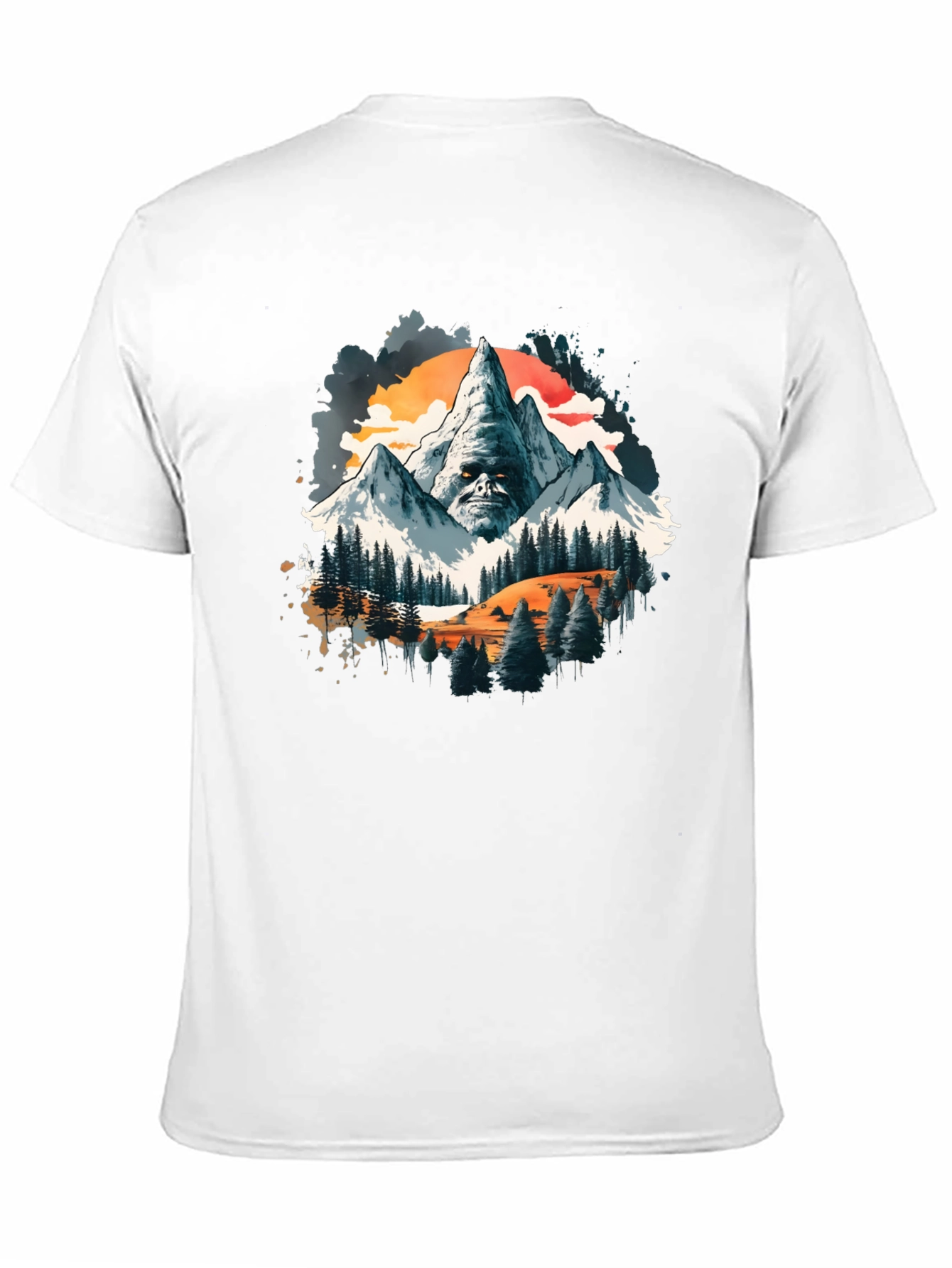 Mountain Face Graphic Tee - Mens Black T-Shirt