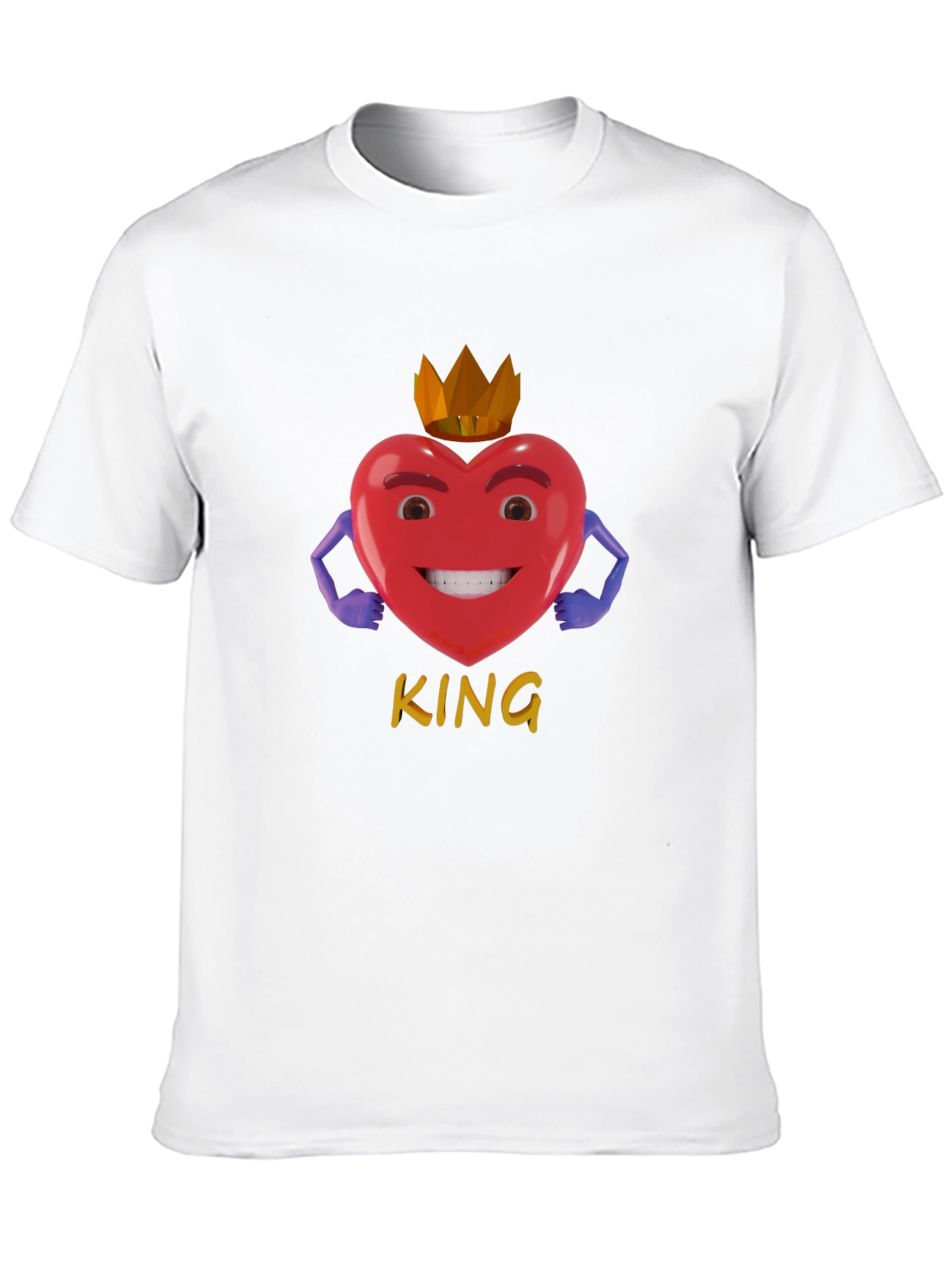 King Heart Graphic T-Shirt - Stylish Black Tee