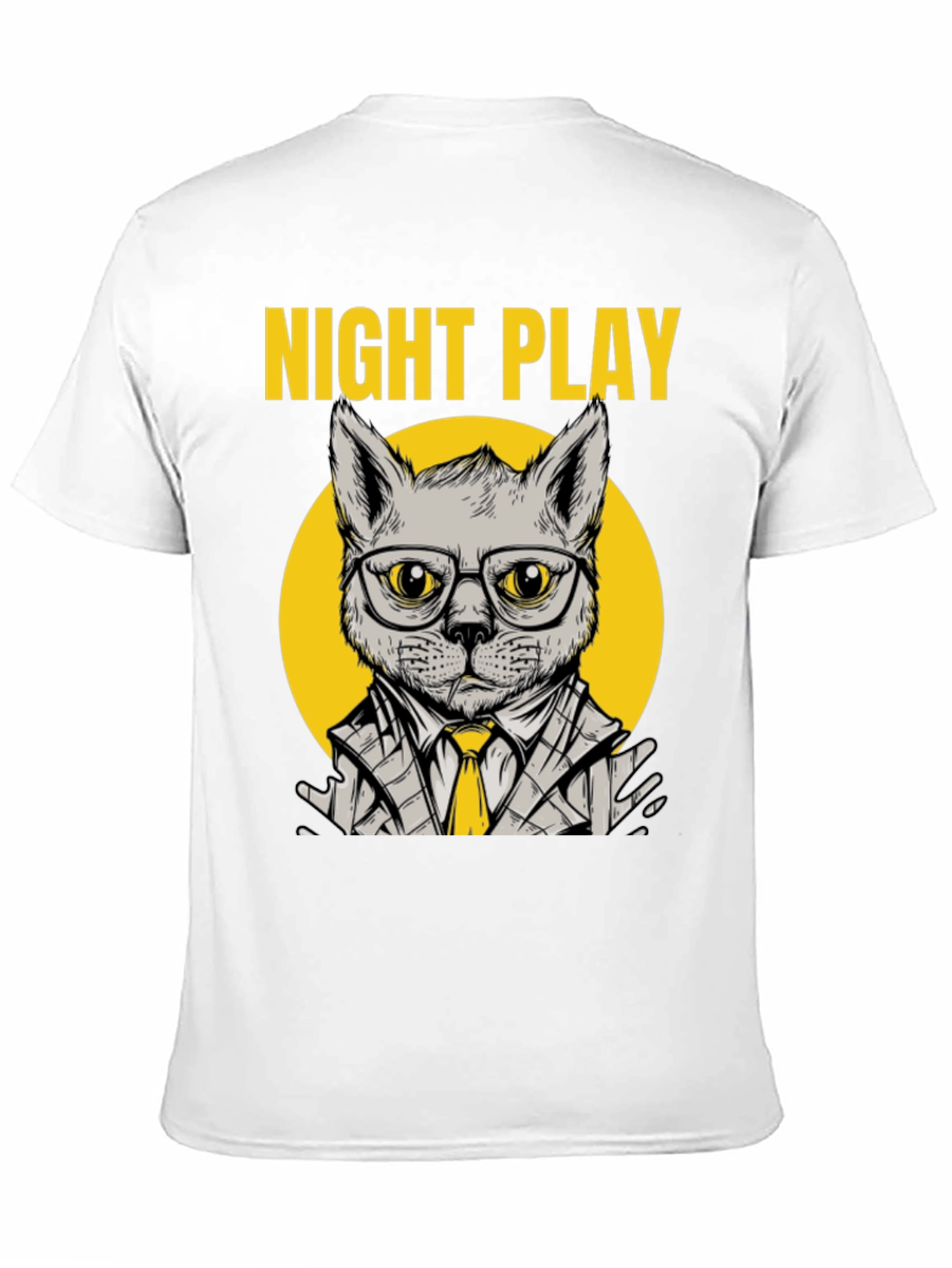 Night Play Cat Graphic Tee - Trendy Cool Design