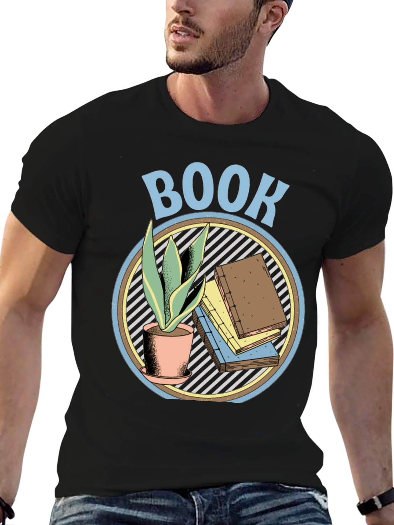 Book Lover Graphic T-Shirt - Plant & Book Design