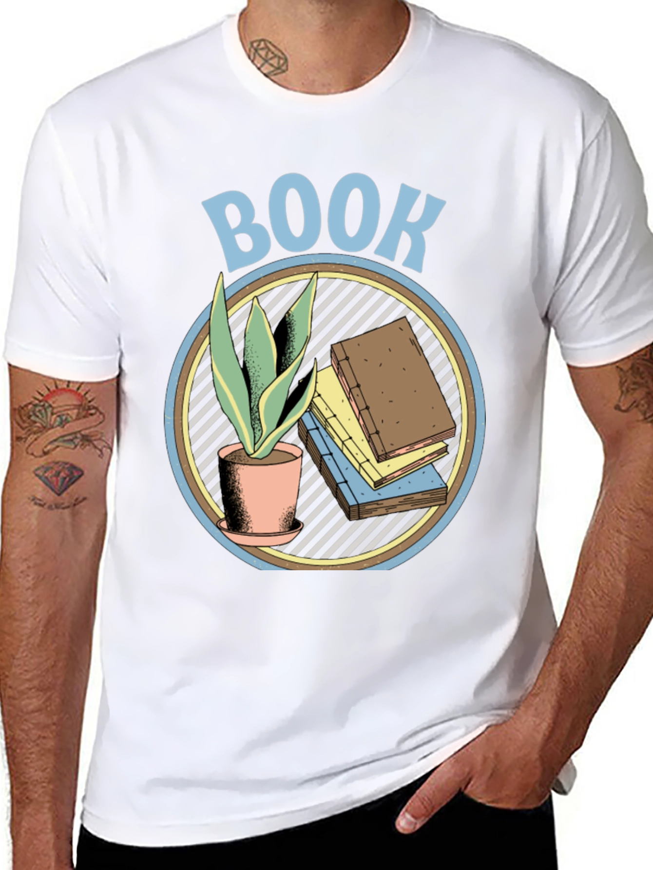 Book Lover Graphic T-Shirt - Plant & Book Design