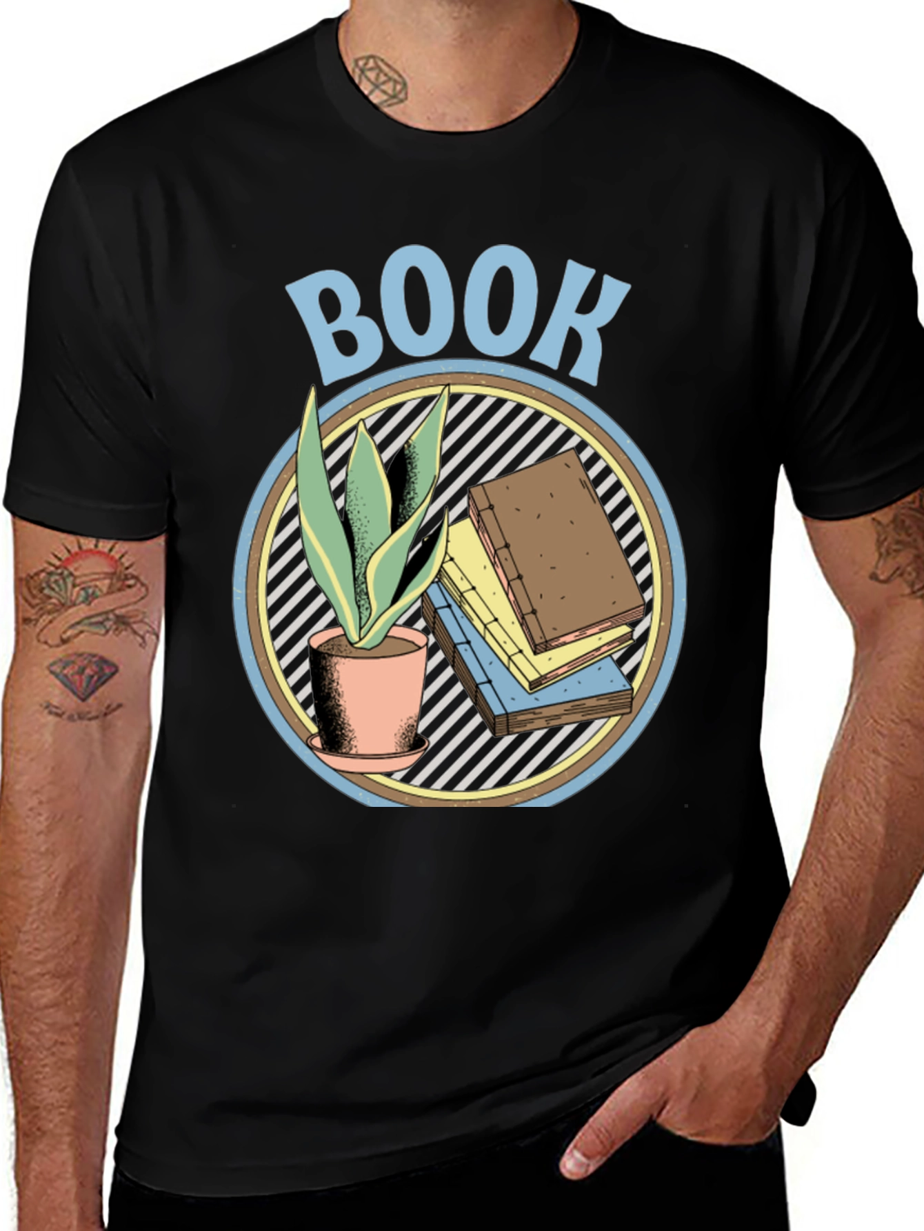 Book Lover Graphic T-Shirt - Plant & Book Design