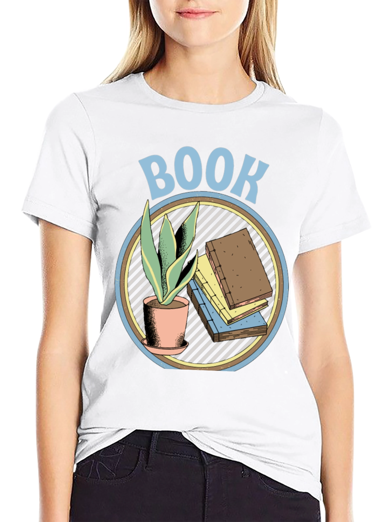 Book Lover Graphic T-Shirt - Plant & Book Design