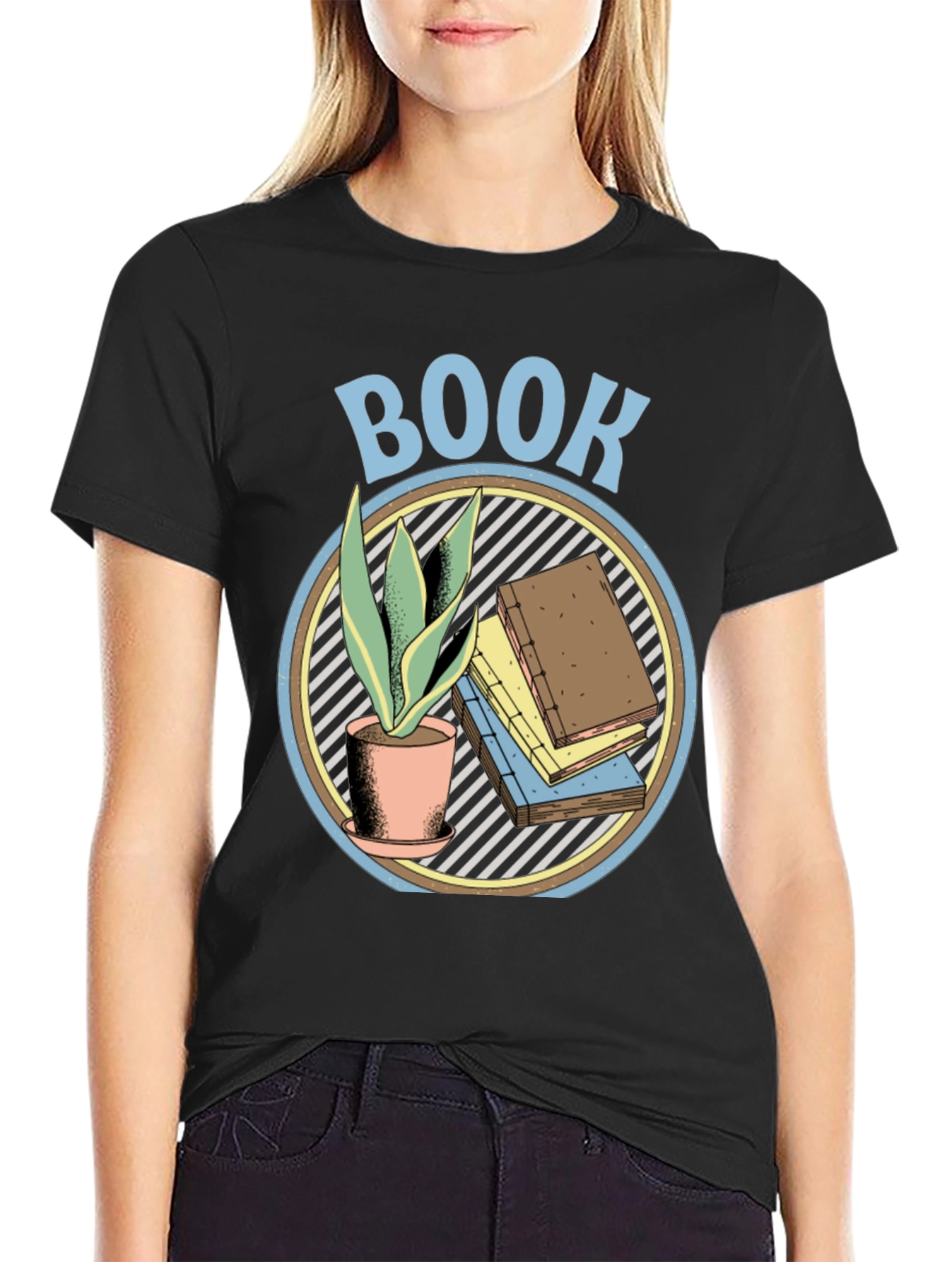 Book Lover Graphic T-Shirt - Plant & Book Design