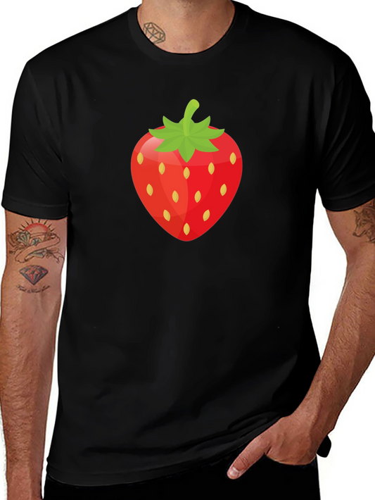 Strawberry Graphic Tee - Black Unisex T-Shirt