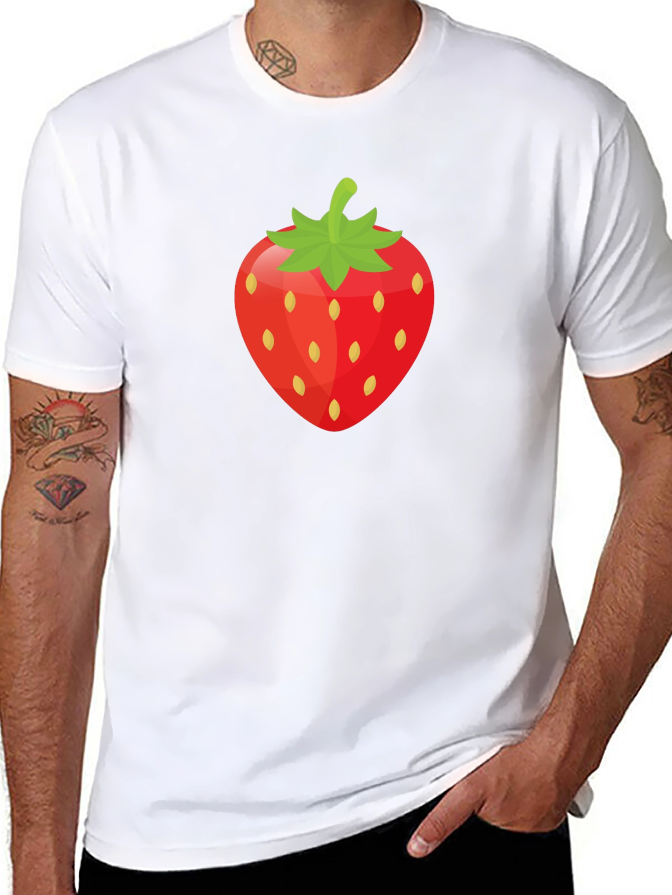 Strawberry Graphic Tee - Black Unisex T-Shirt