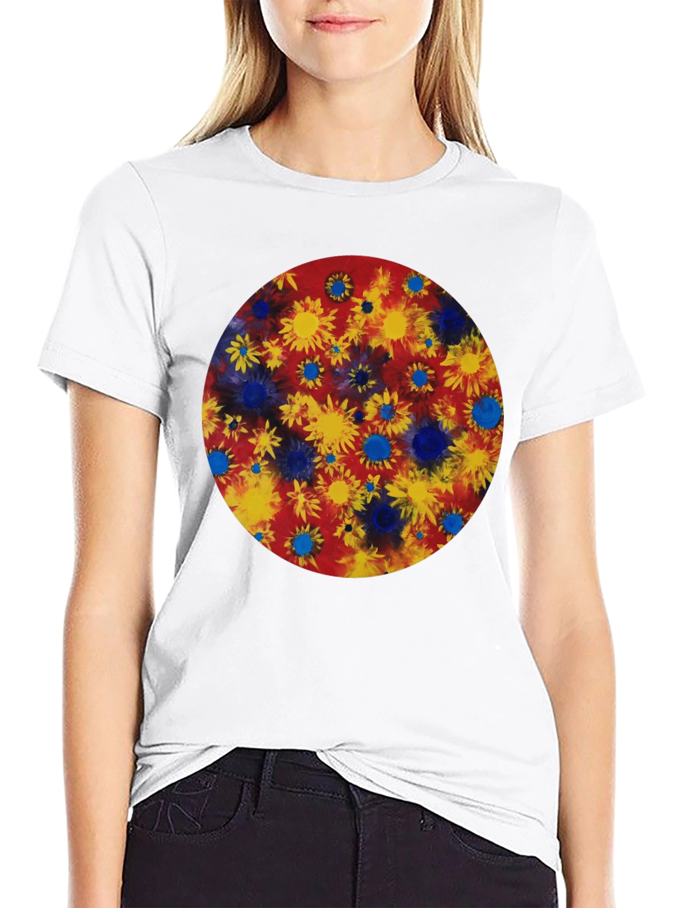Floral Burst Graphic Tee - Black