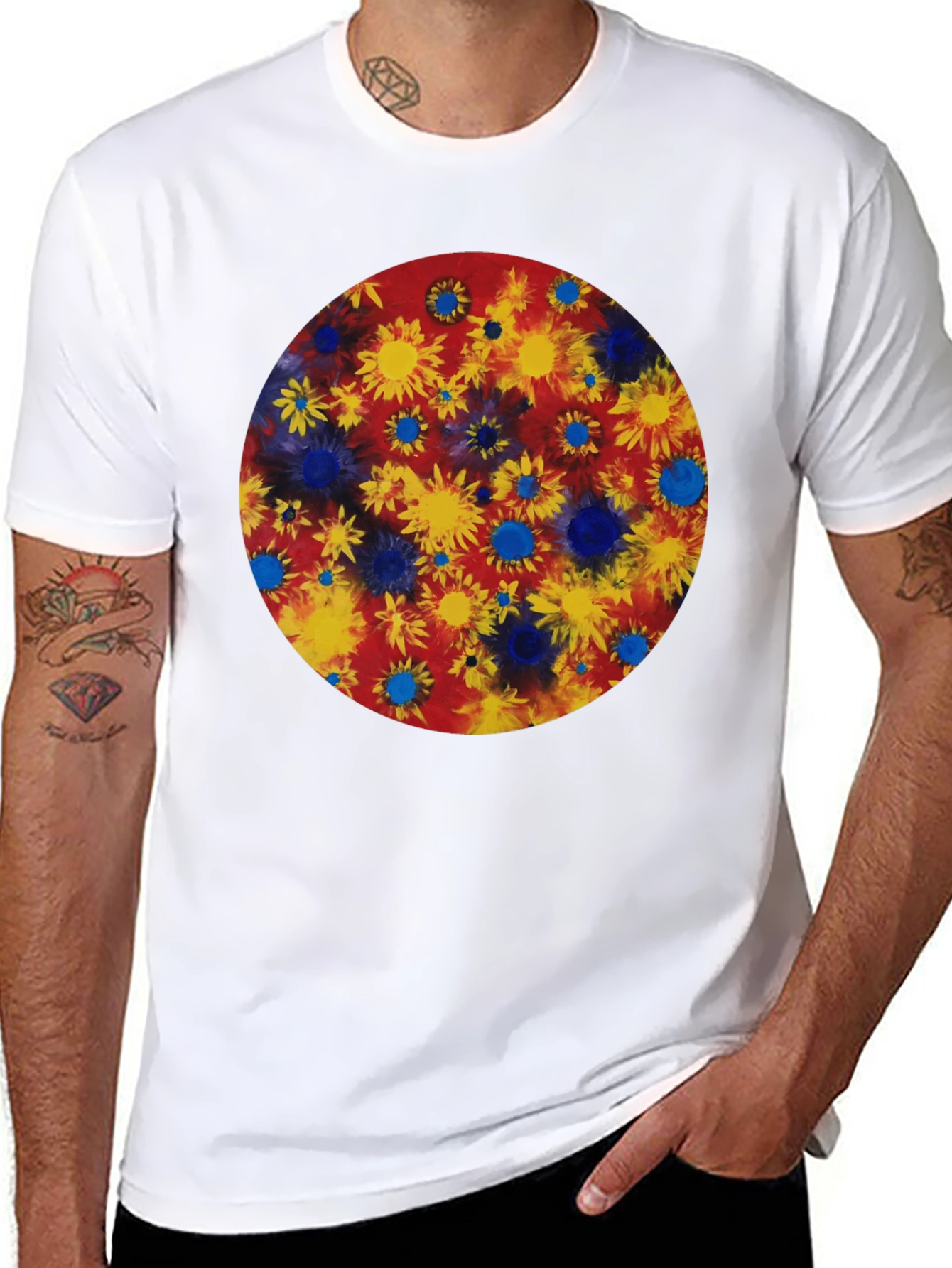 Floral Burst Graphic Tee - Black