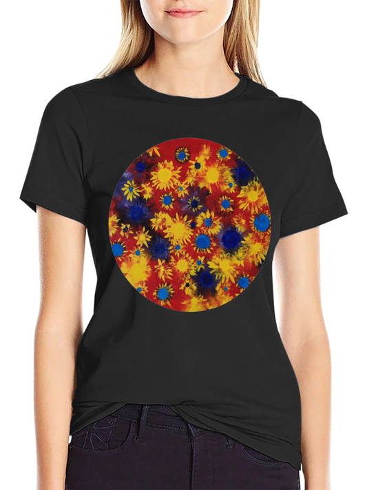 Floral Burst Graphic Tee - Black