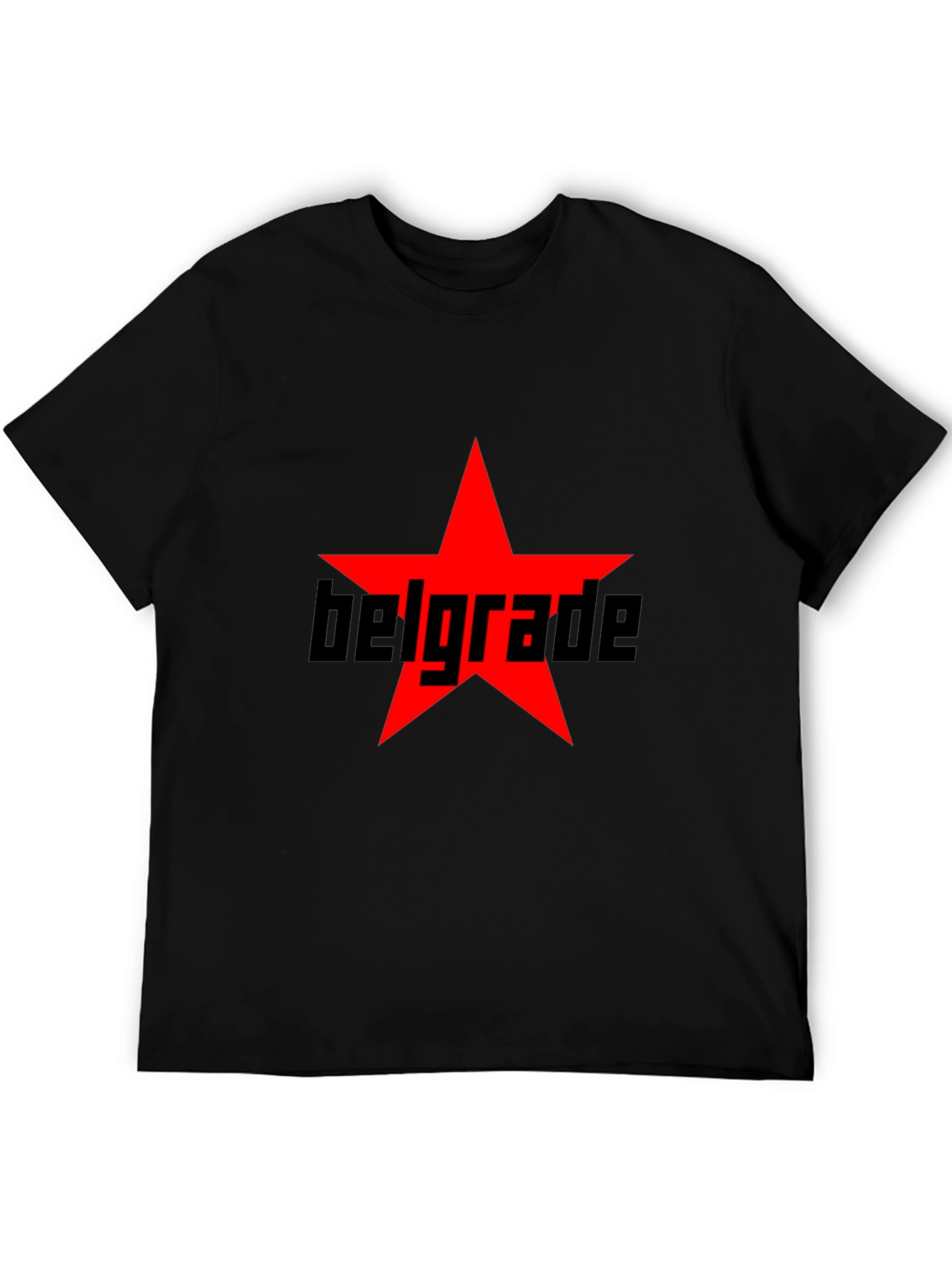 Belgrade Red Star Graphic Tee - Black Cotton T-Shirt