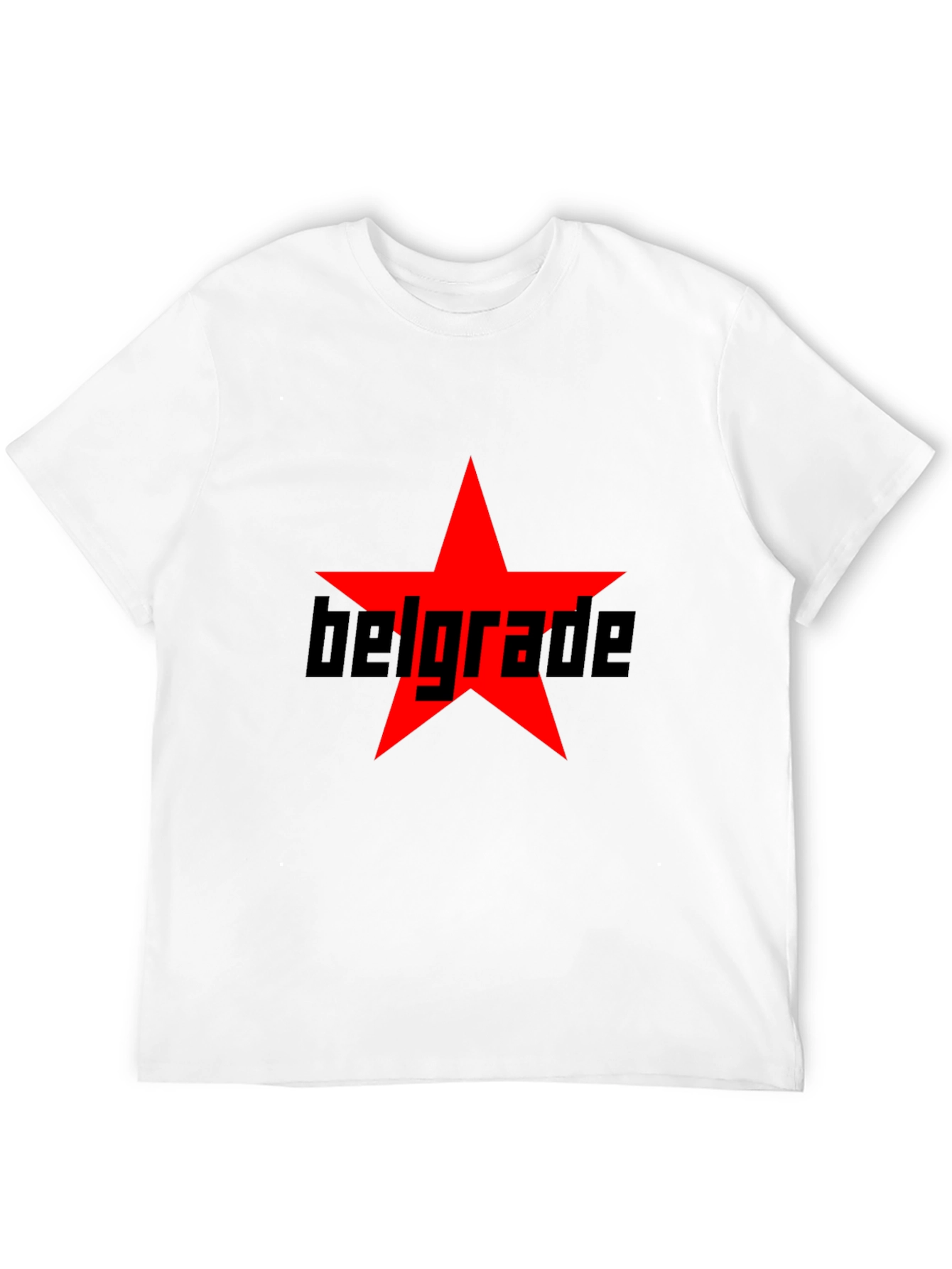 Belgrade Red Star Graphic Tee - Black Cotton T-Shirt