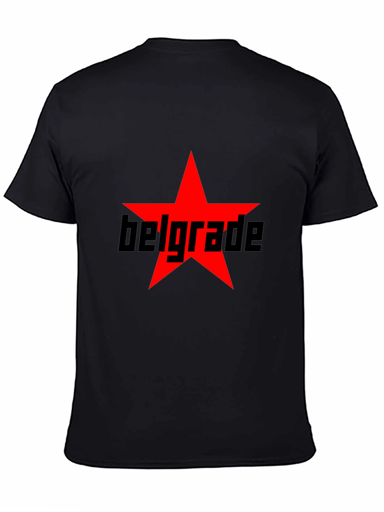 Belgrade Red Star Graphic Tee - Black Cotton T-Shirt