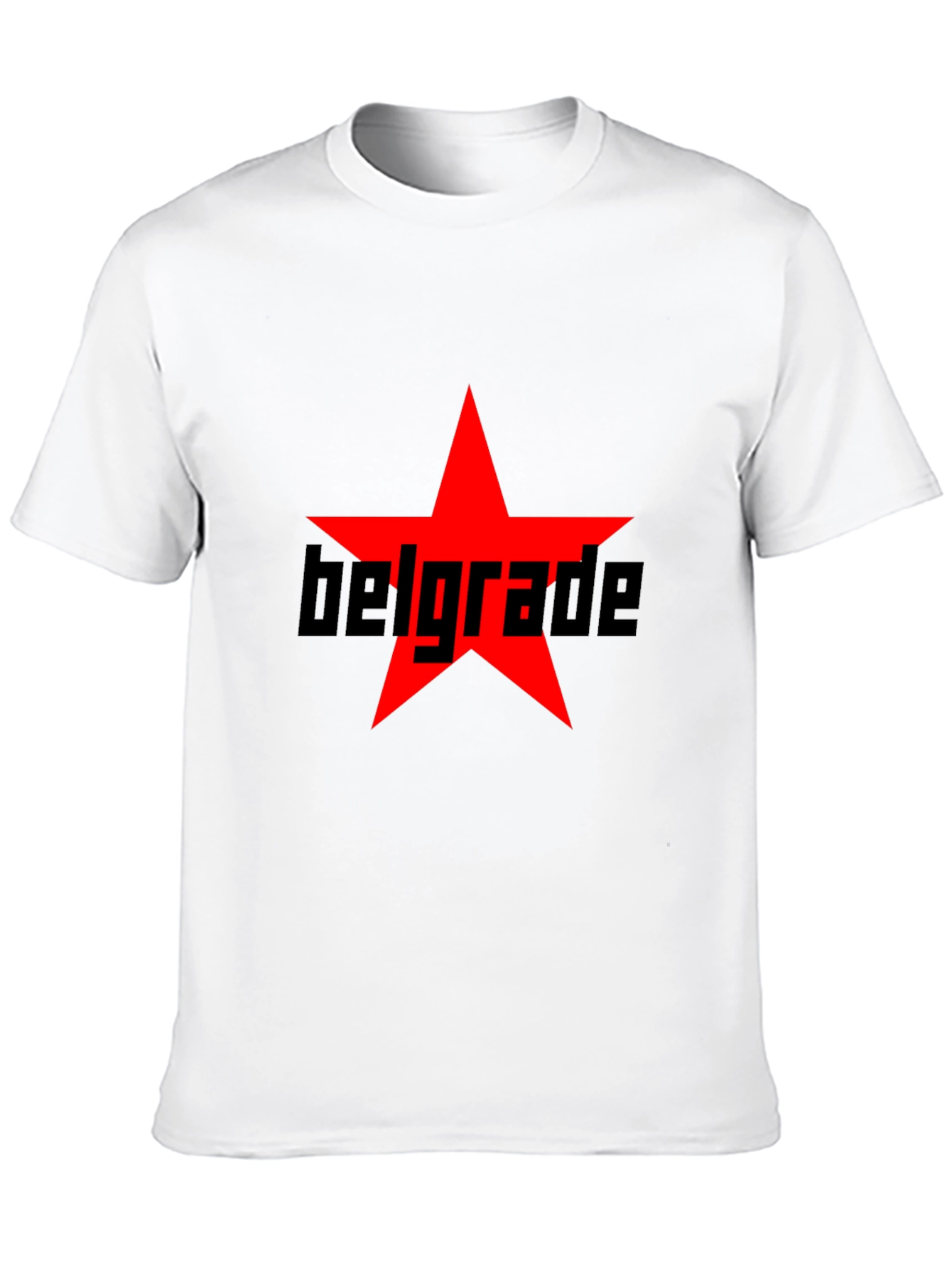 Belgrade Red Star Graphic Tee - Black Cotton T-Shirt