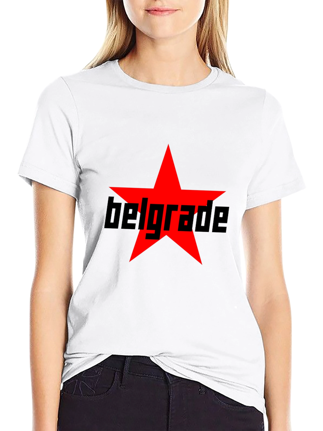 Belgrade Red Star Graphic Tee - Black Cotton T-Shirt