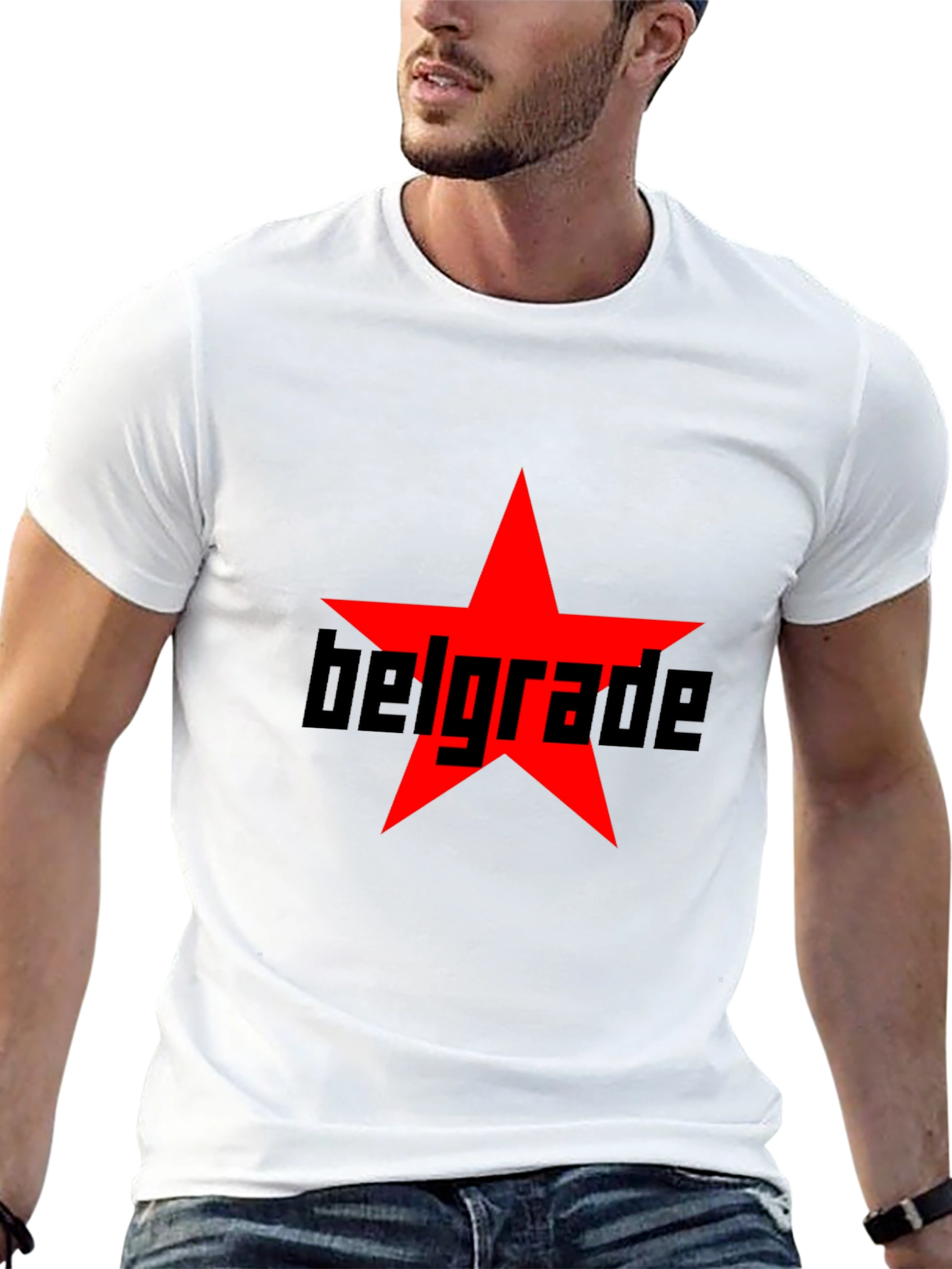 Belgrade Red Star Graphic Tee - Black Cotton T-Shirt