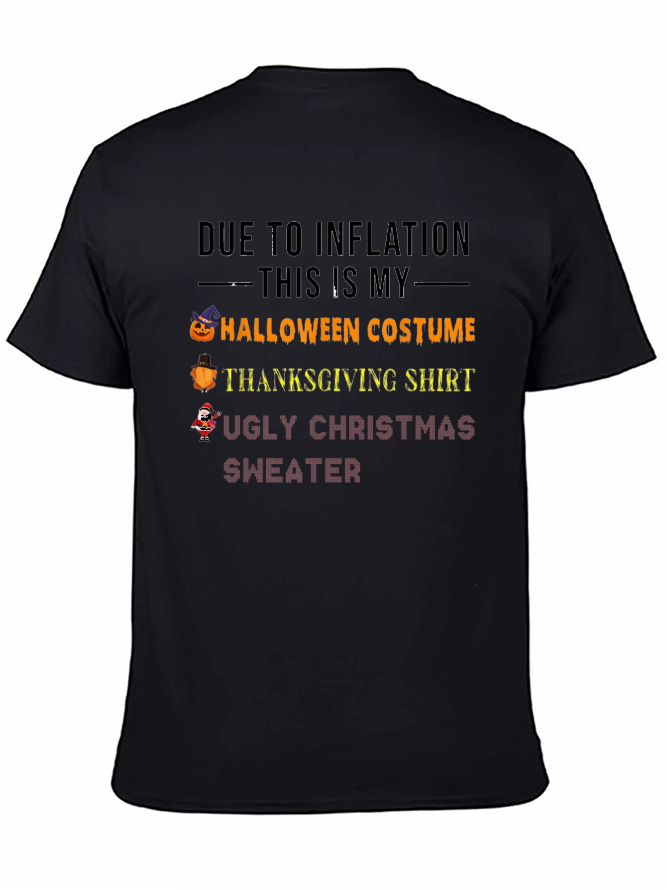 Inflation Halloween Thanksgiving & Christmas T-Shirt