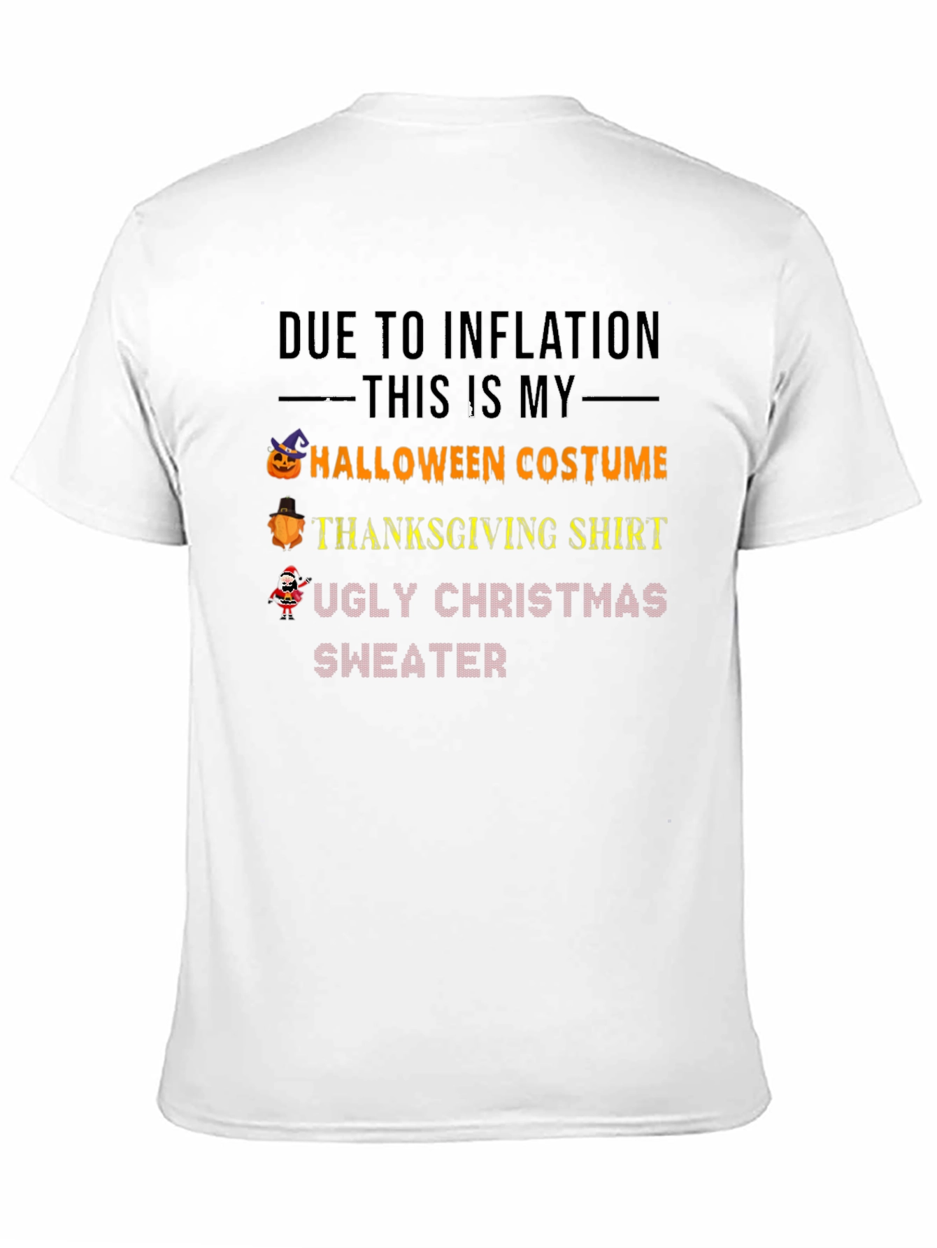 Inflation Halloween Thanksgiving & Christmas T-Shirt