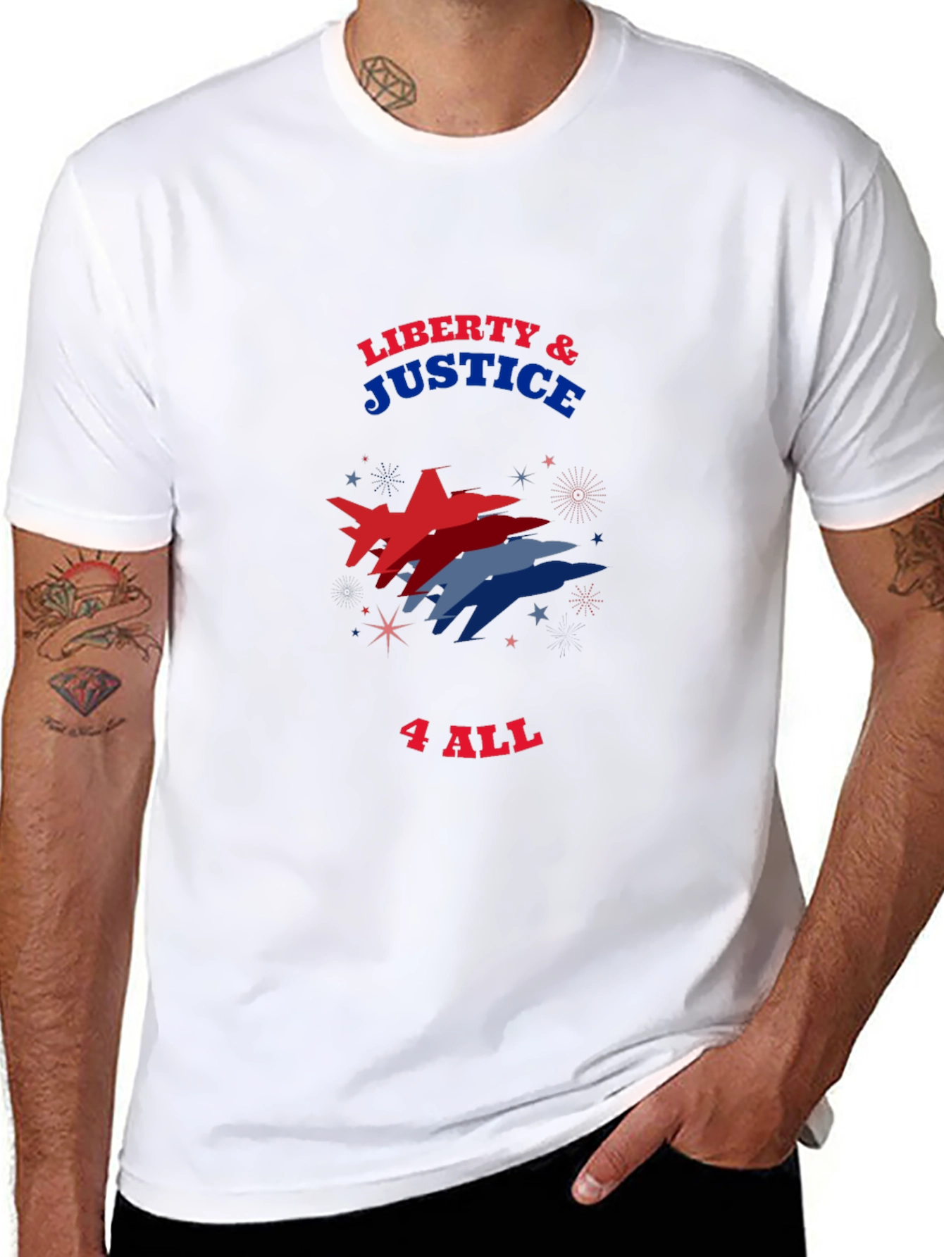 Liberty & Justice Patriotic Graphic Tee