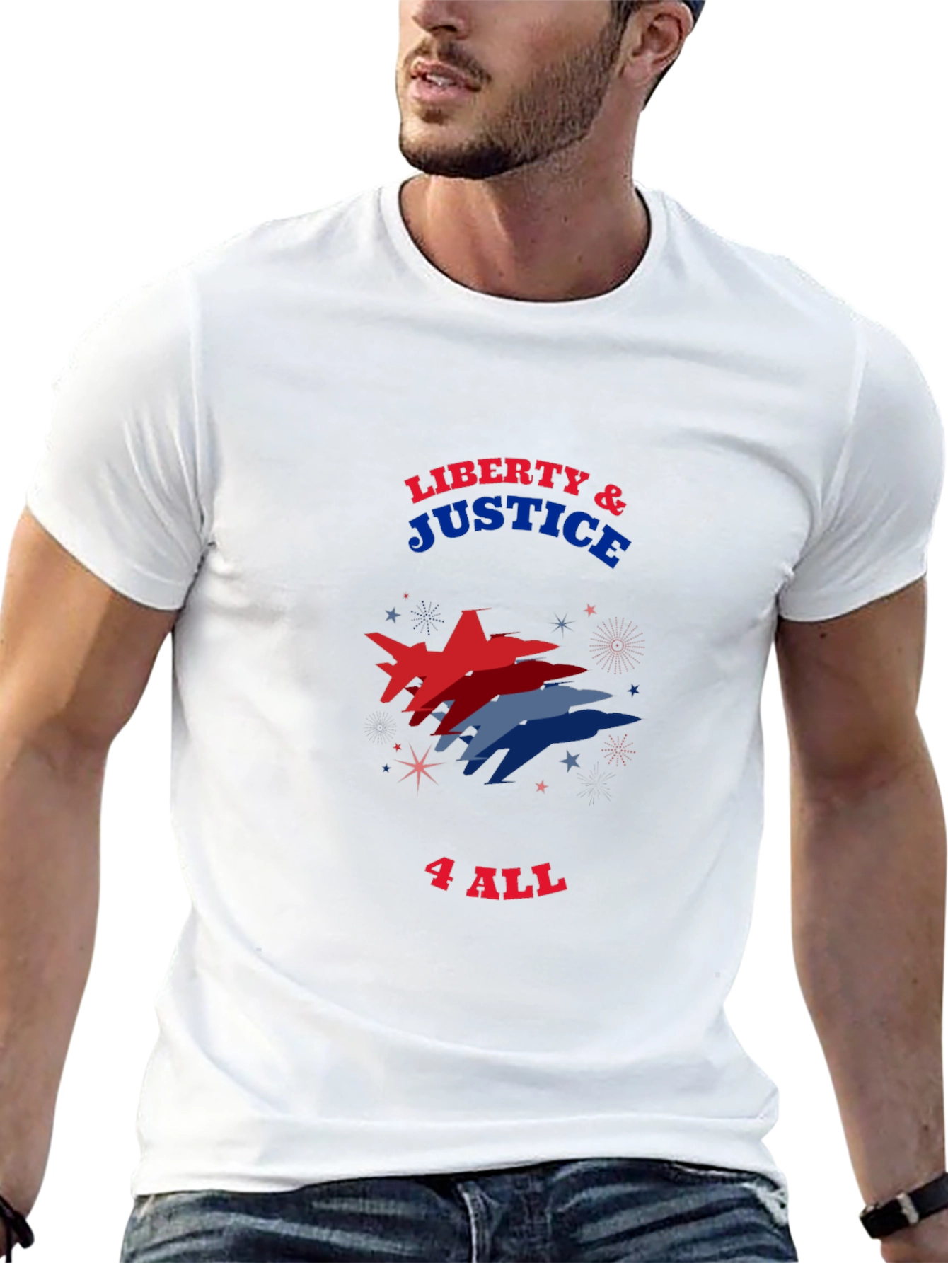 Liberty & Justice Patriotic Graphic Tee