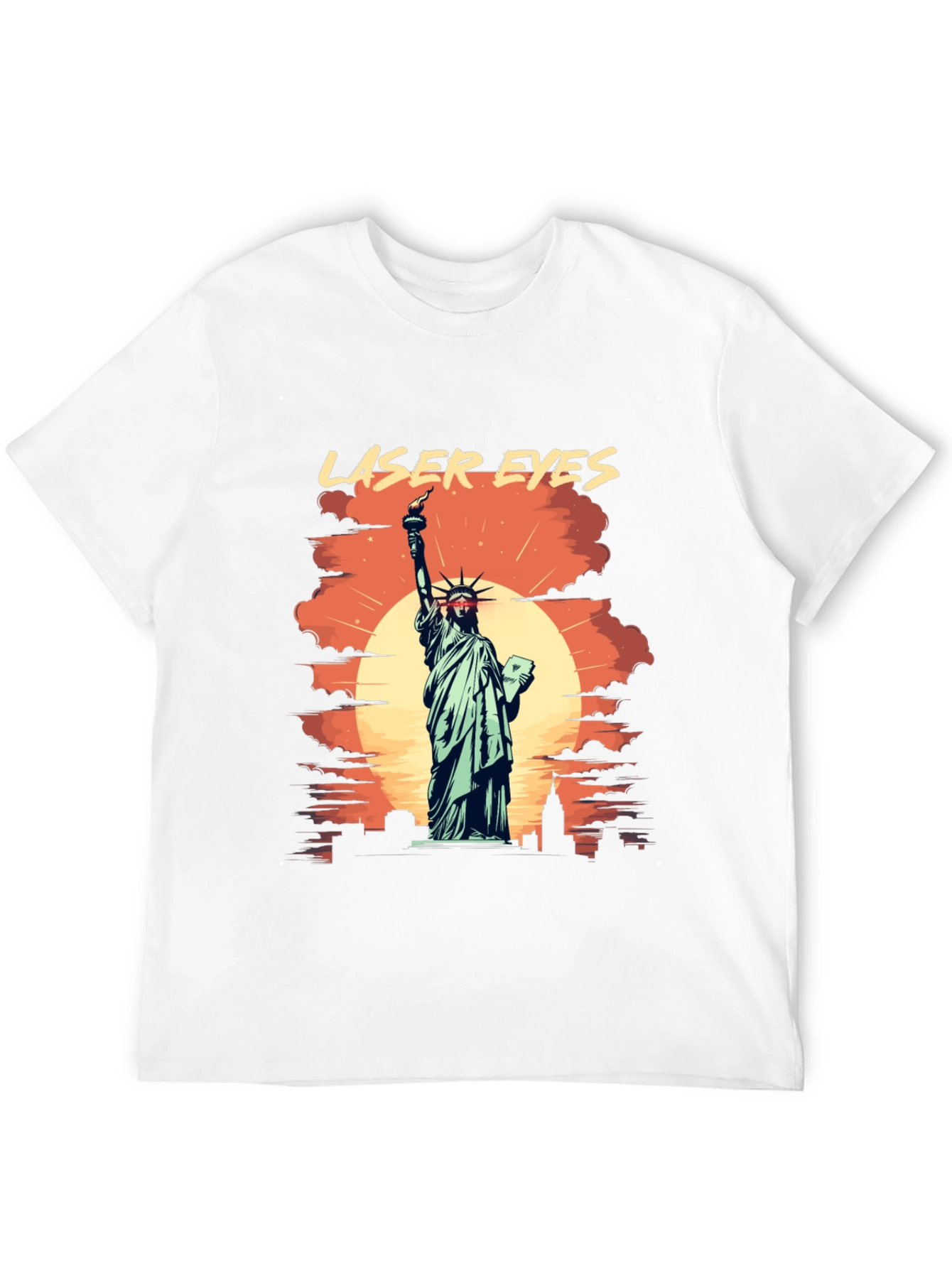 Laser Eyes Statue of Liberty Graphic Tee