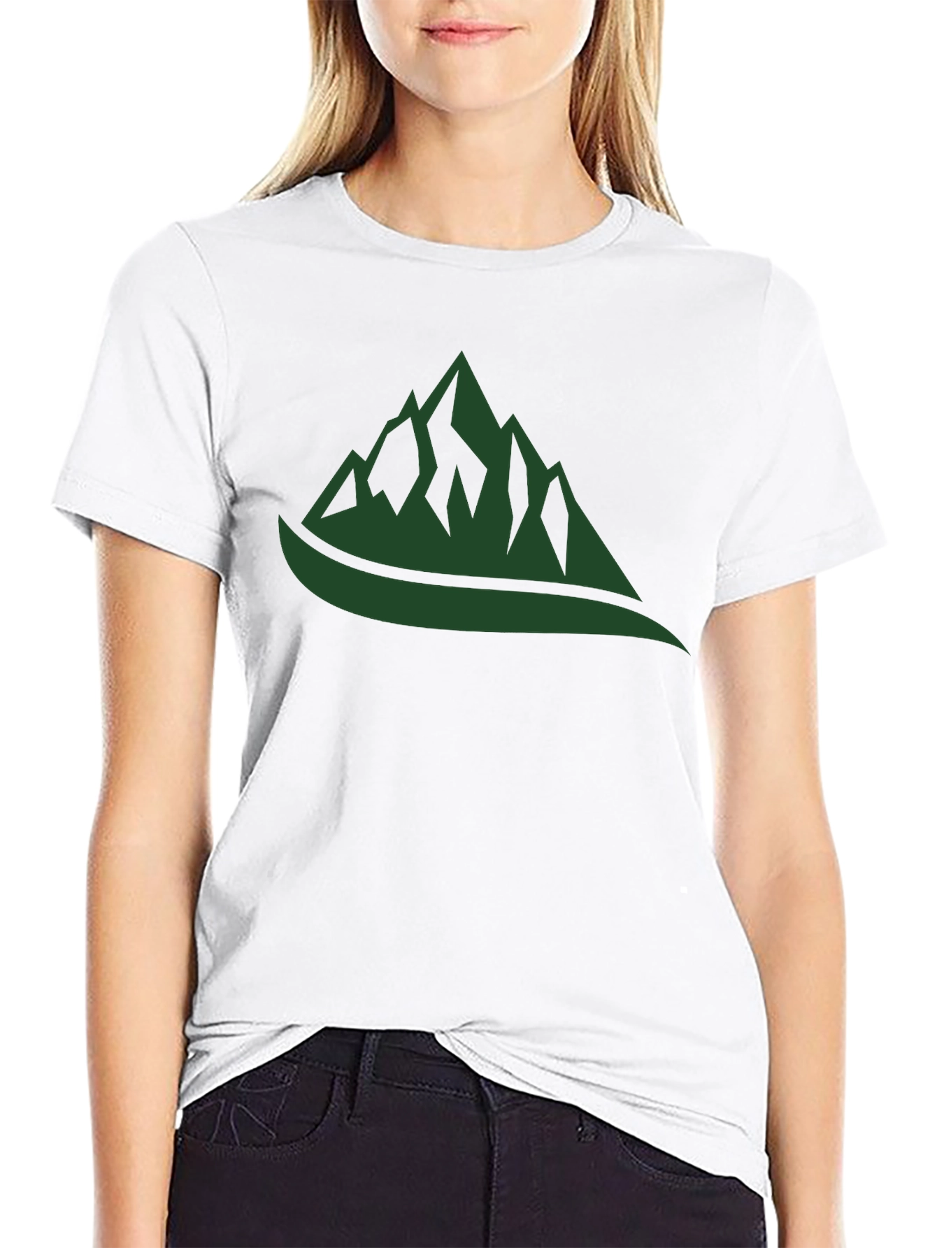 Mountain Graphic Tee - Black Cotton Casual Shirt