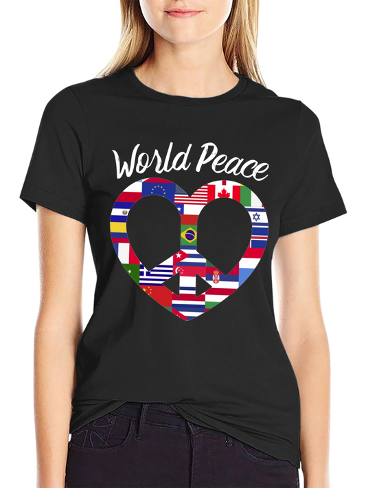 World Peace Flag Heart T-Shirt