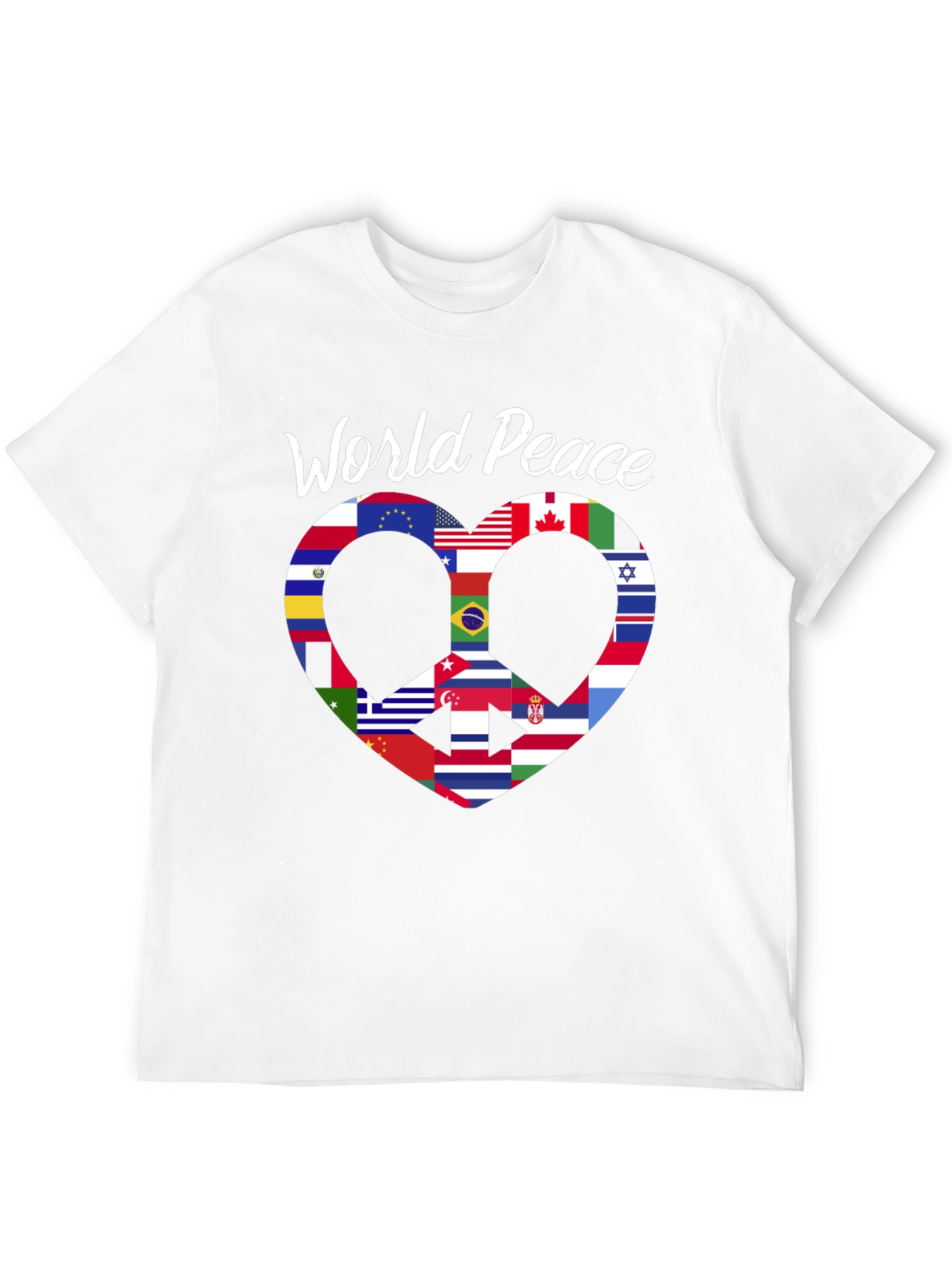 World Peace Flag Heart T-Shirt