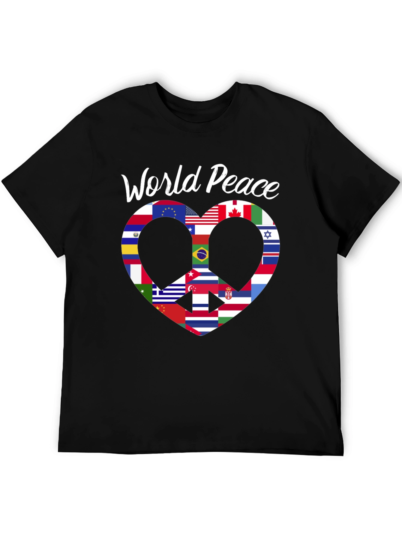 World Peace Flag Heart T-Shirt