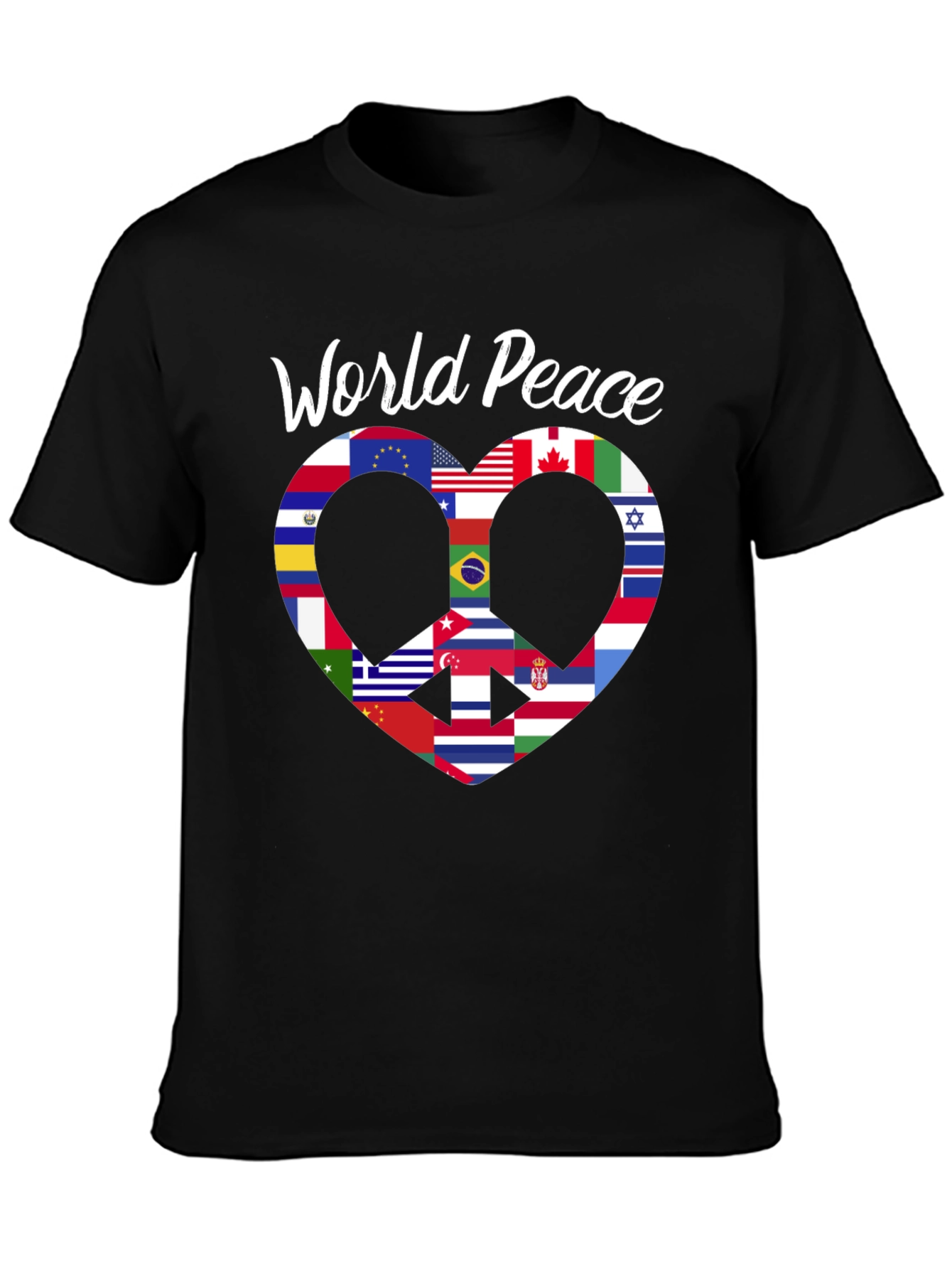 World Peace Flag Heart T-Shirt