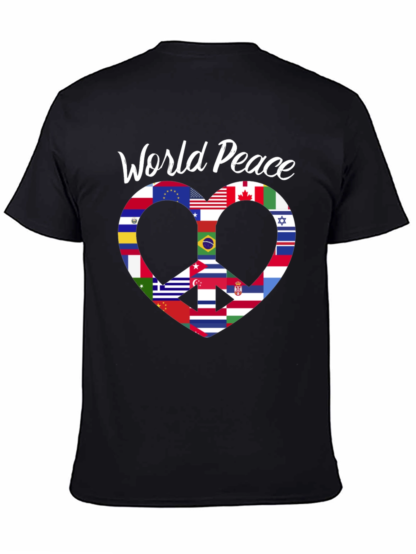World Peace Flag Heart T-Shirt
