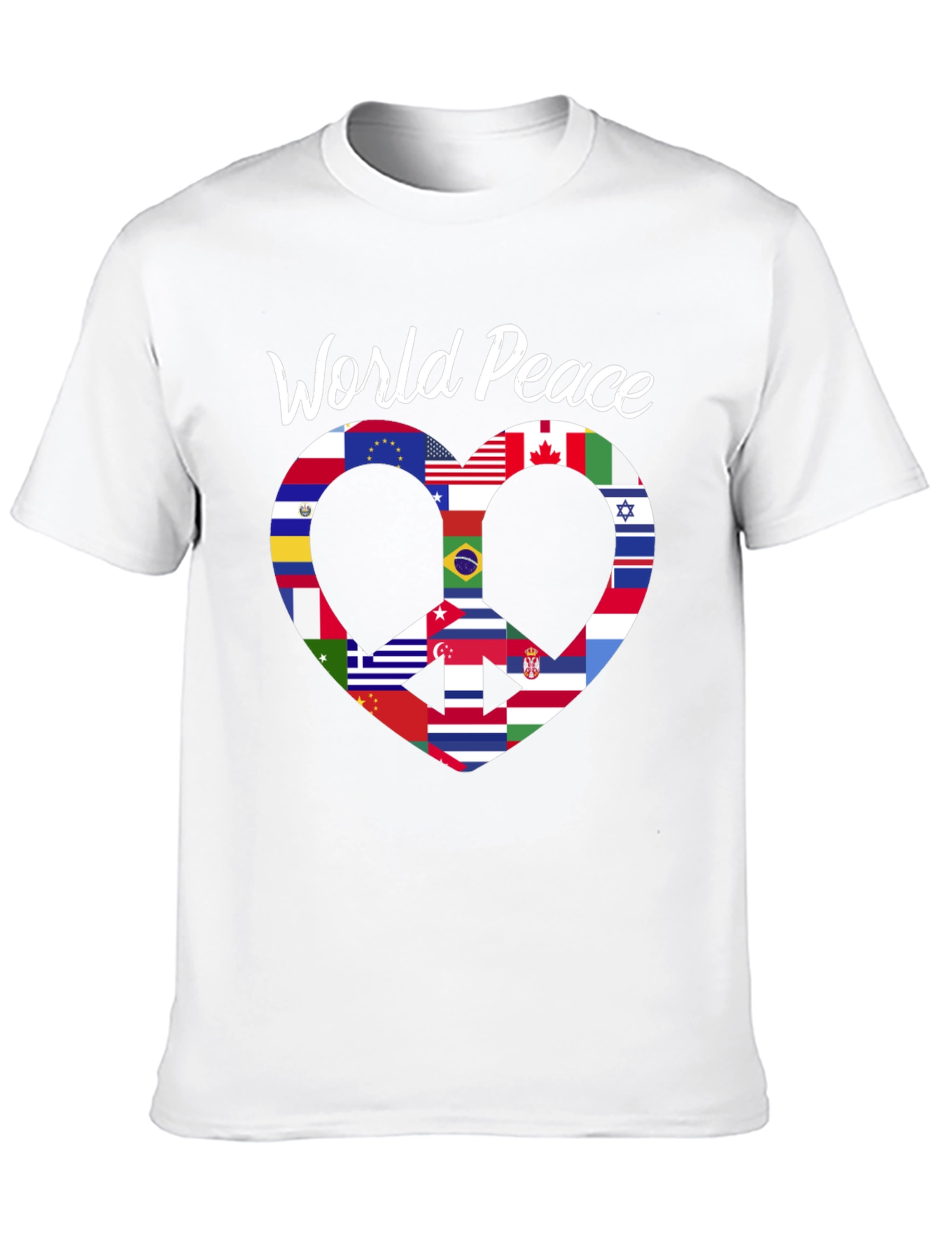 World Peace Flag Heart T-Shirt