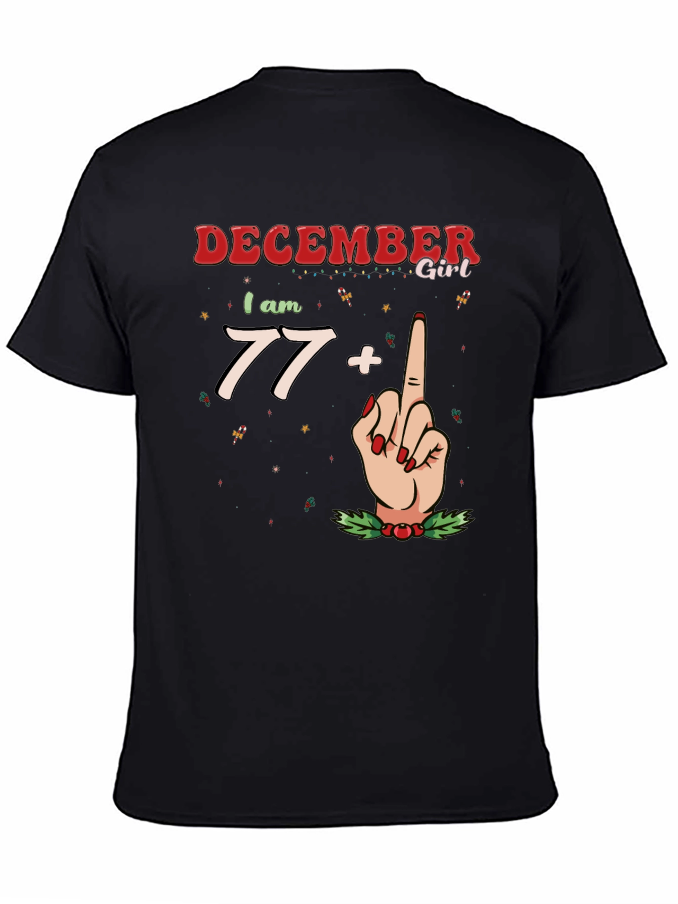 December Girl 77+ Middle Finger Graphic Tee