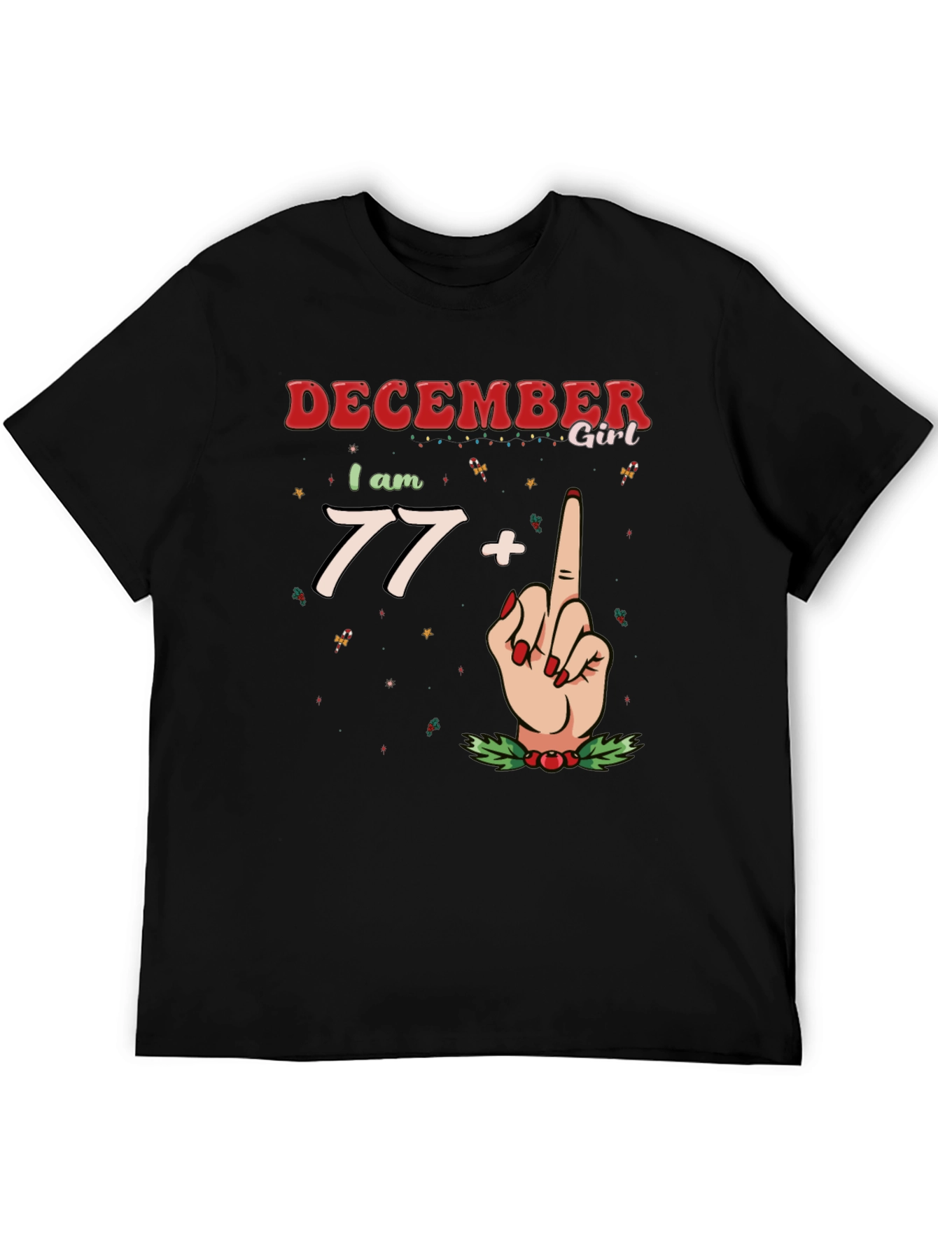 December Girl 77+ Middle Finger Graphic Tee