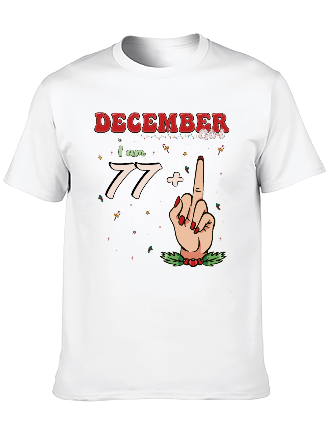December Girl 77+ Middle Finger Graphic Tee