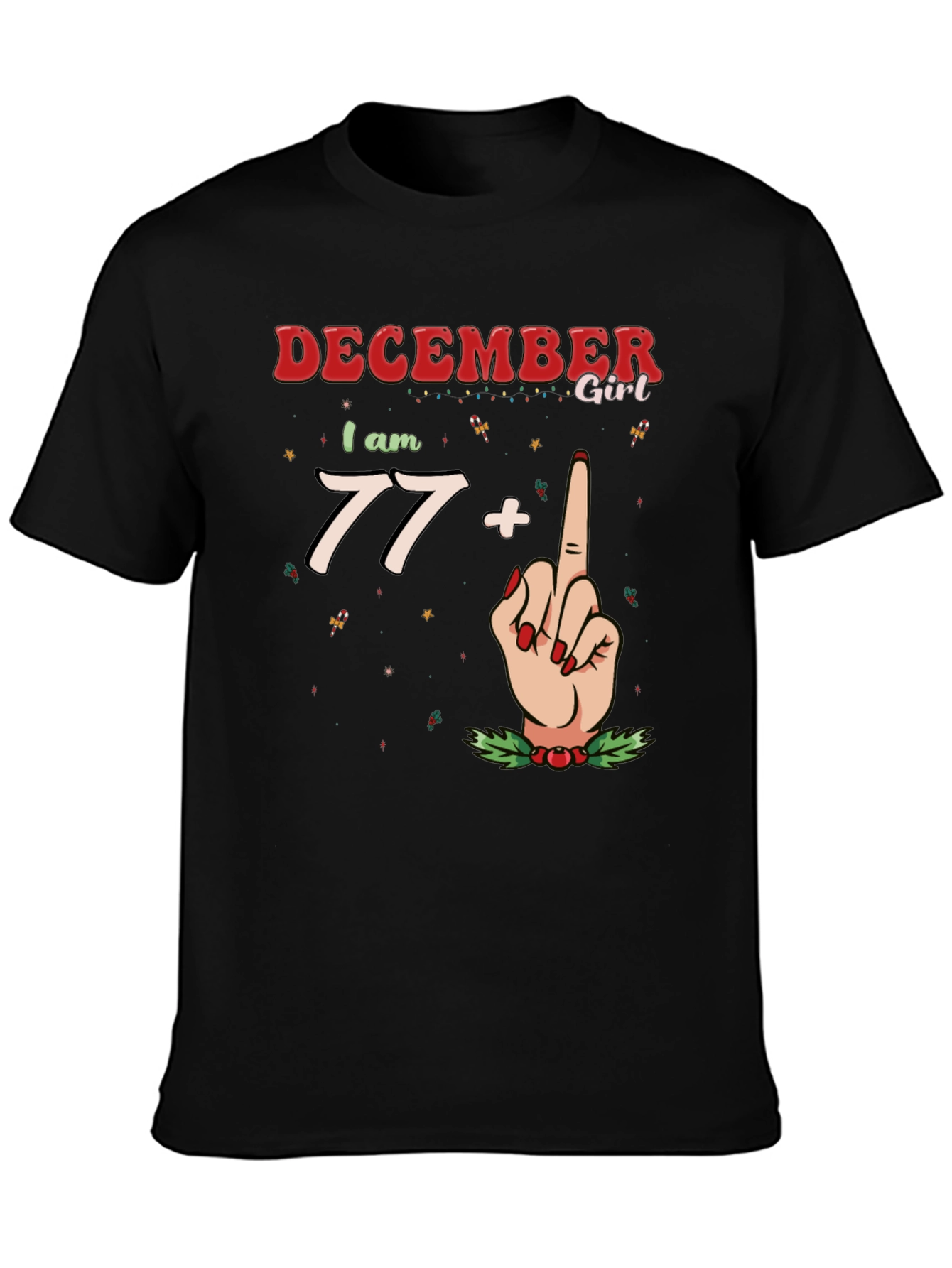 December Girl 77+ Middle Finger Graphic Tee