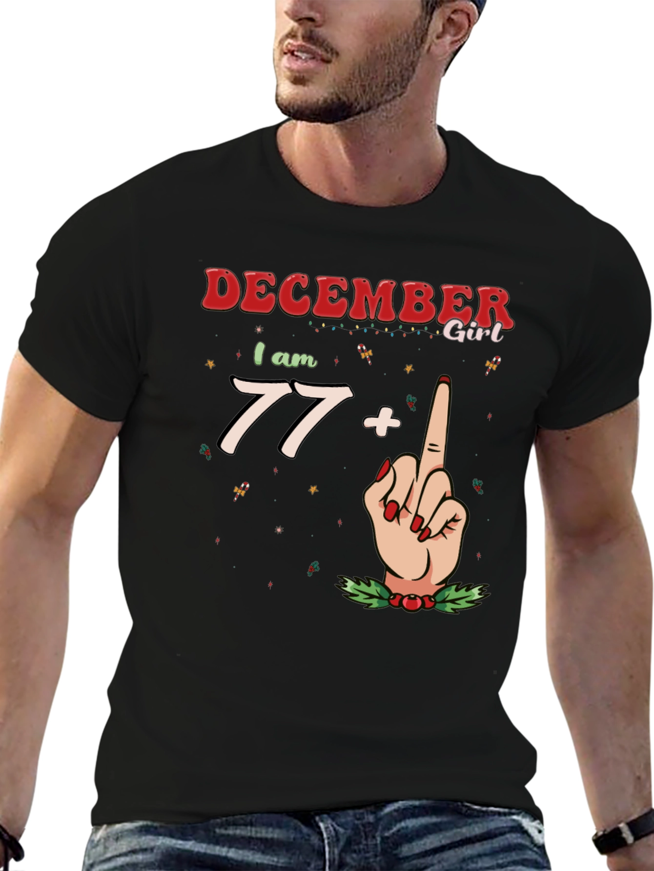 December Girl 77+ Middle Finger Graphic Tee