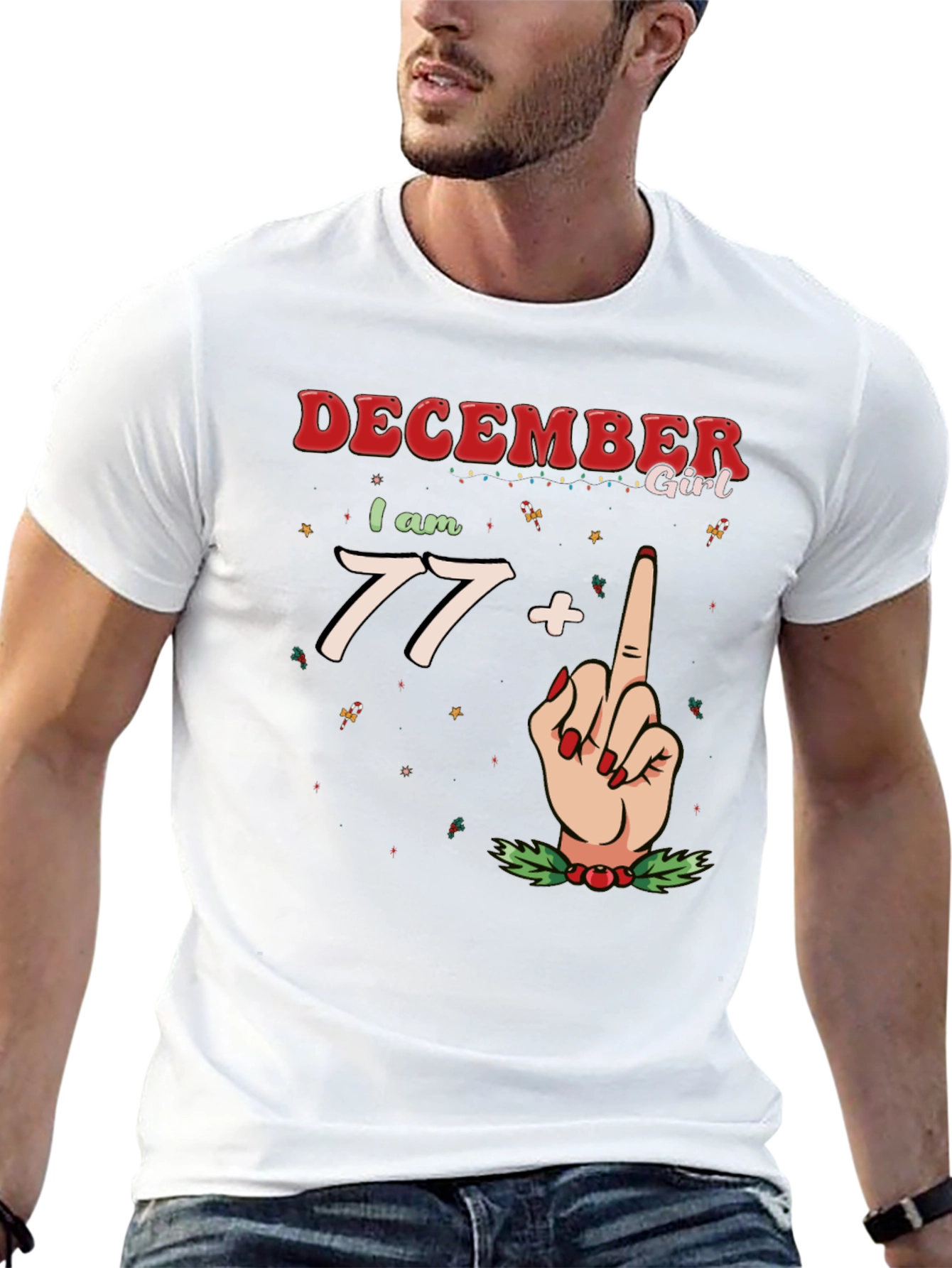 December Girl 77+ Middle Finger Graphic Tee
