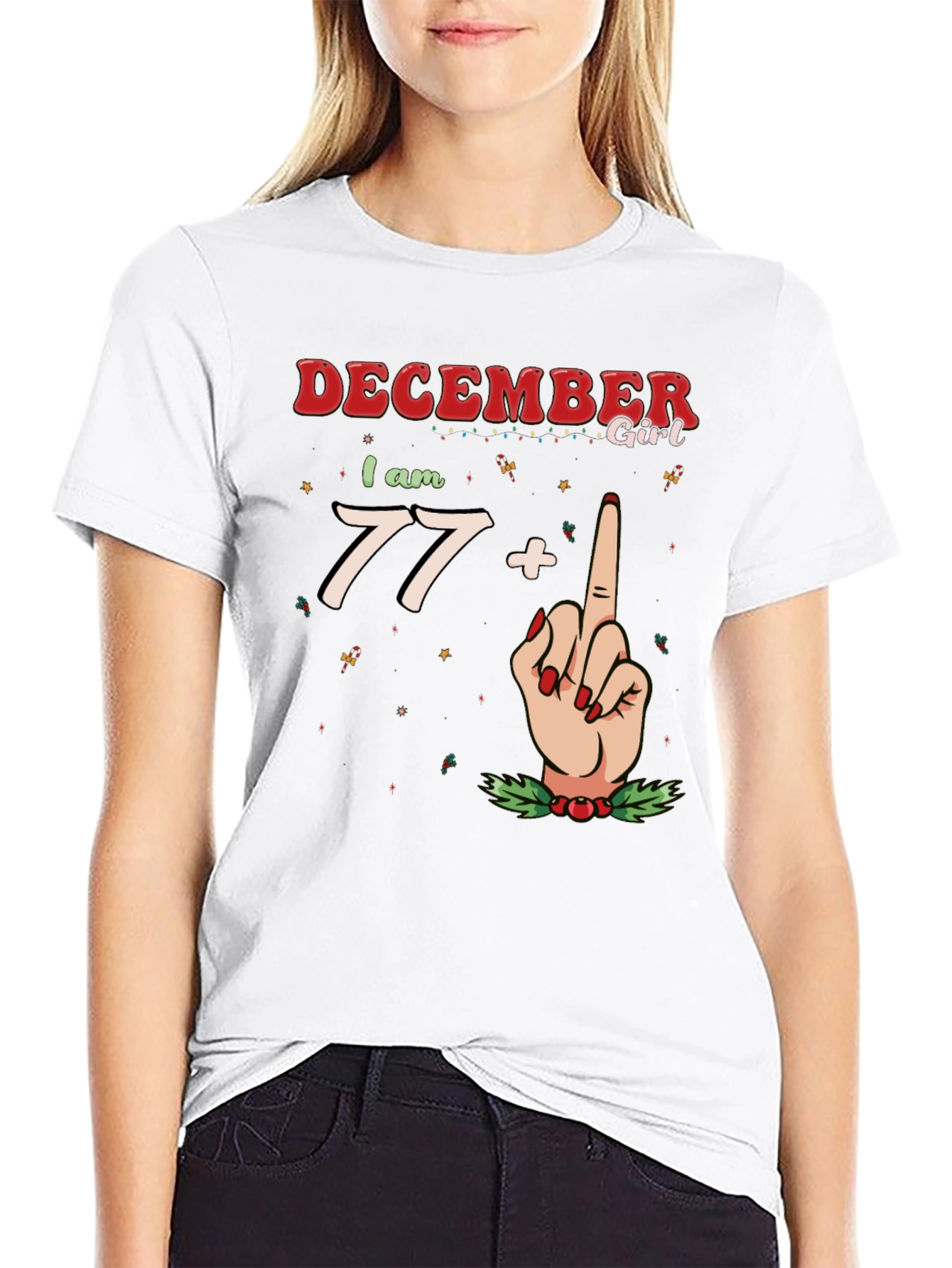 December Girl 77+ Middle Finger Graphic Tee